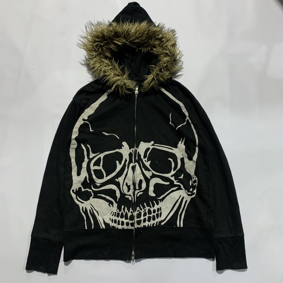 Japanese Brand Gladnews skull fur zip hoodie Size US M / EU 48-50 / 2 - 1 Thumbnail