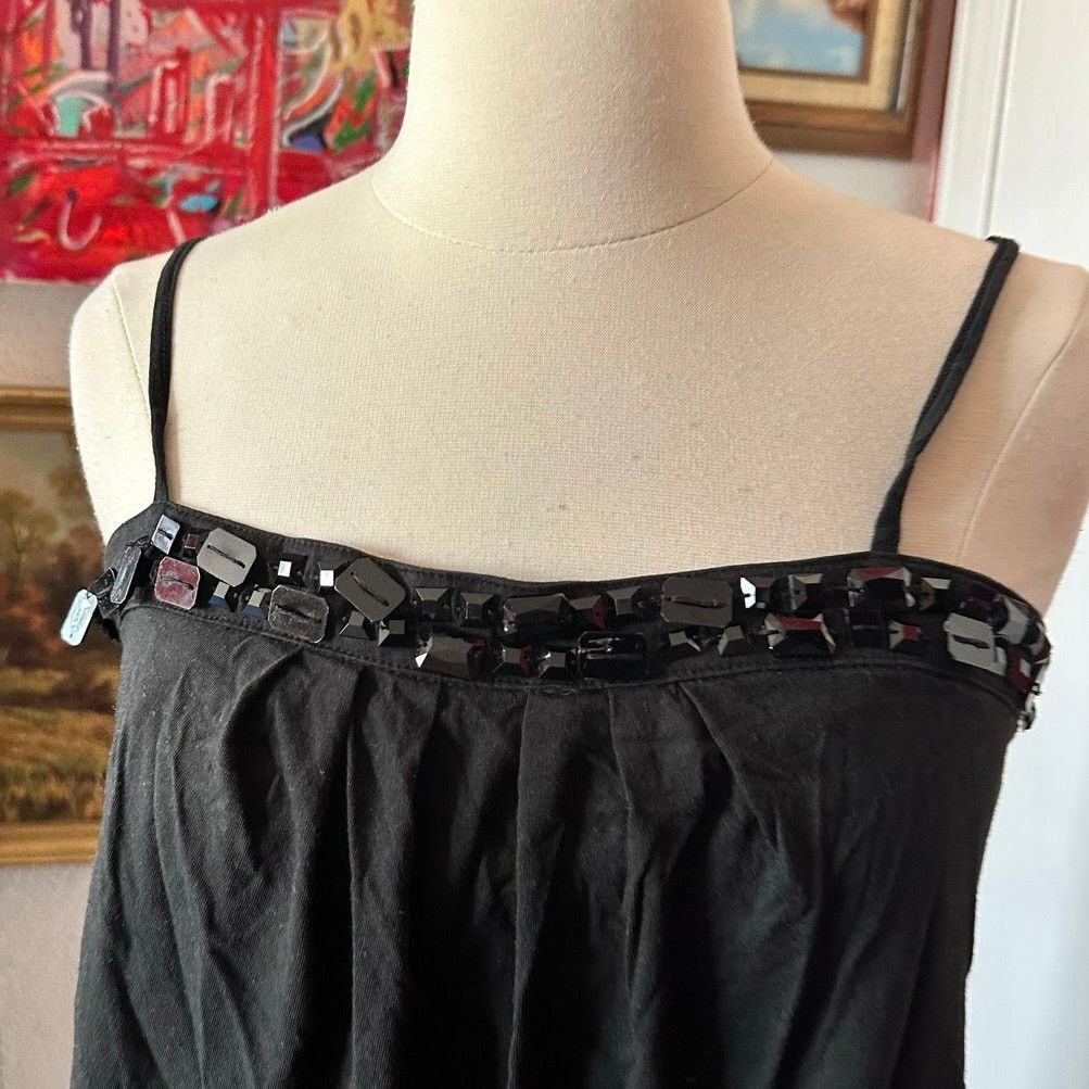 Old Navy old navy black beaded tank top Size L / US 10 / IT 46 - 2 Thumbnail