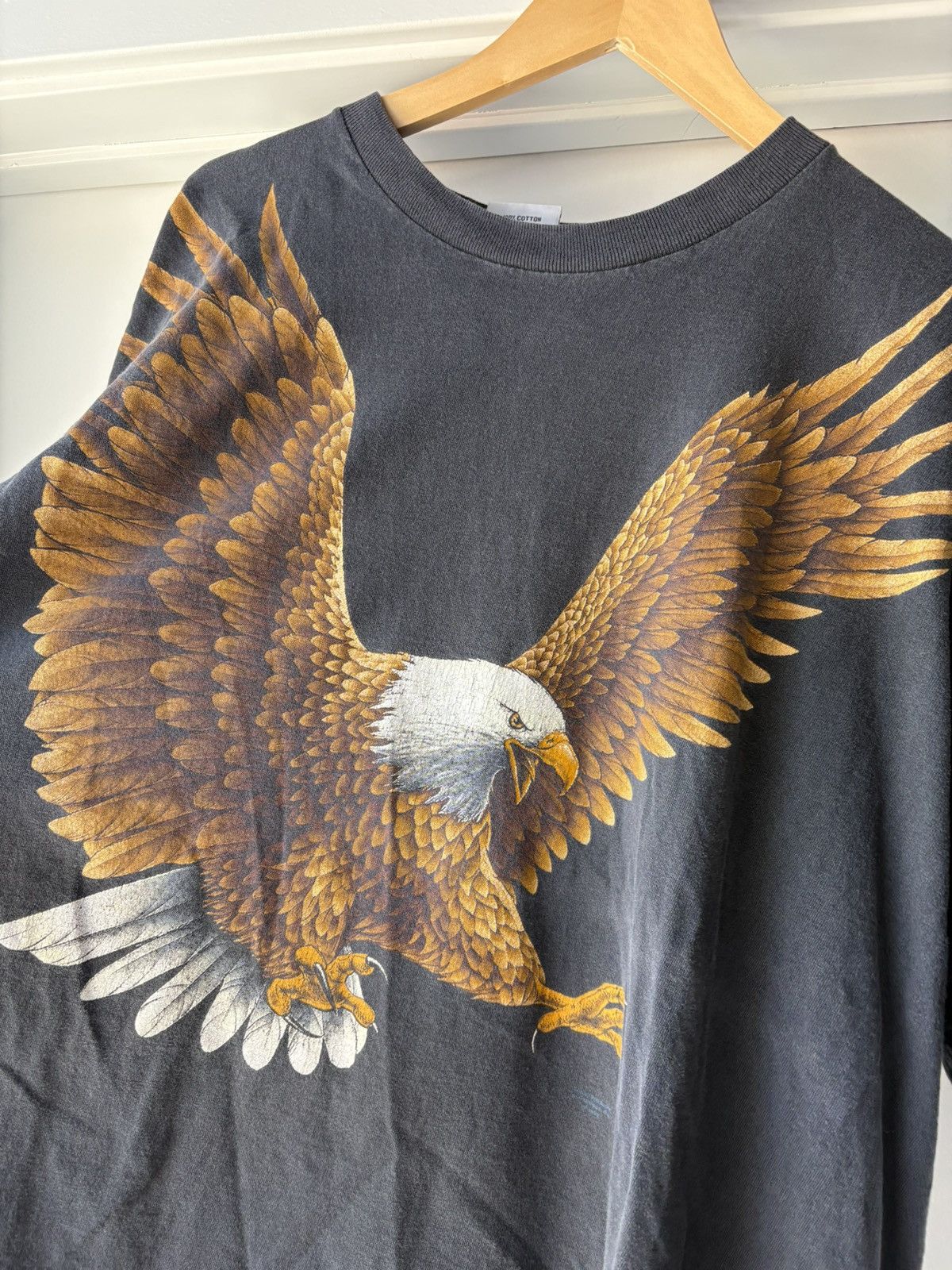 Vintage Vintage ‘90s Eagle Print Biker Tee Size US XXL / EU 58 / 5 - 2 Thumbnail