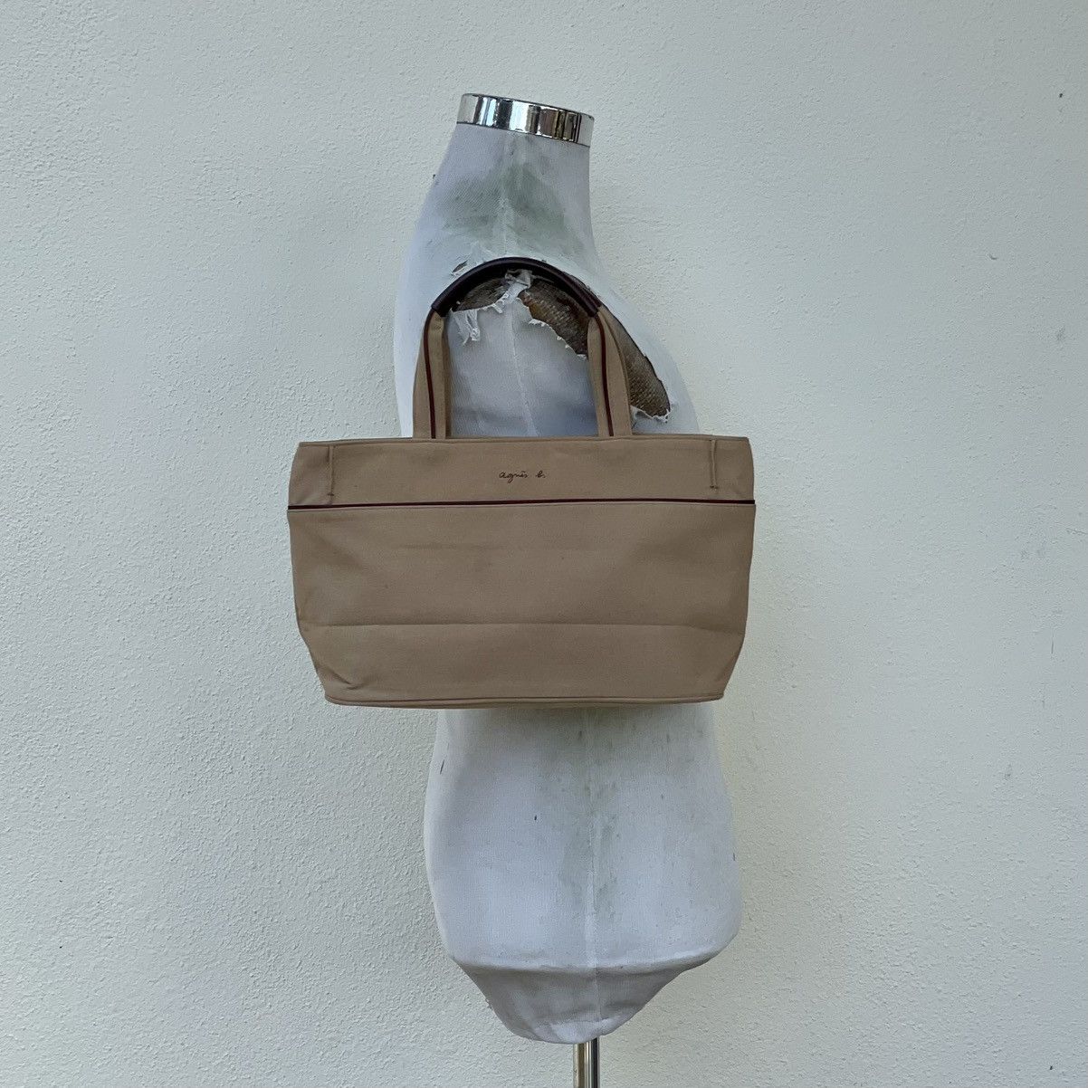 Designer × agnes b. 🔥 RARE AGNES B KHAKI CANVAS TOTE BAG Size ONE SIZE - 1 Thumbnail
