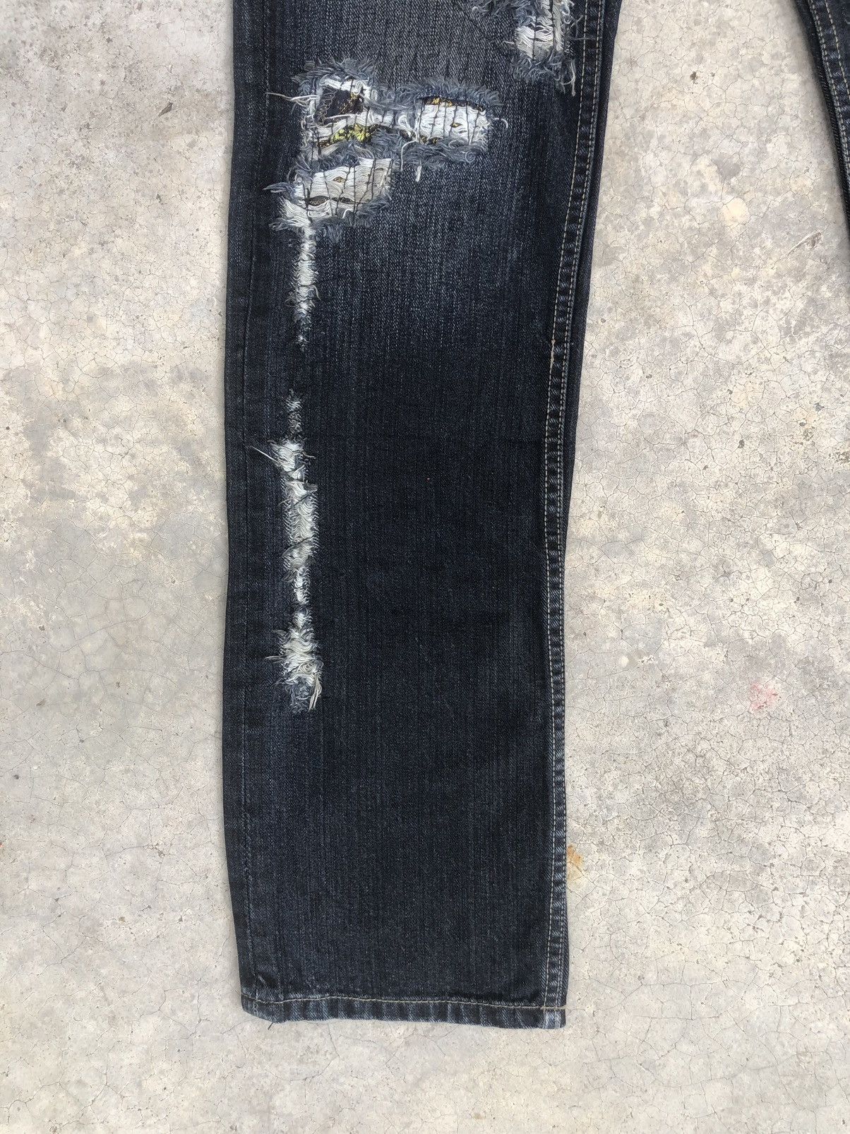 PPFM Japanese PPFM Distressed Patchwork Jeans Size US 31 - 6 Thumbnail