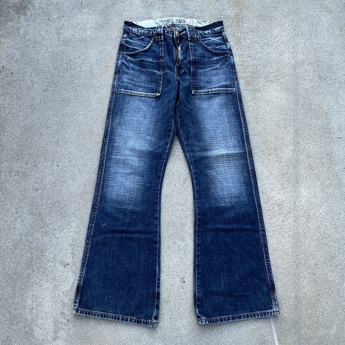 Vintage Y2K Guess Flared Embroidered Emo Jeans