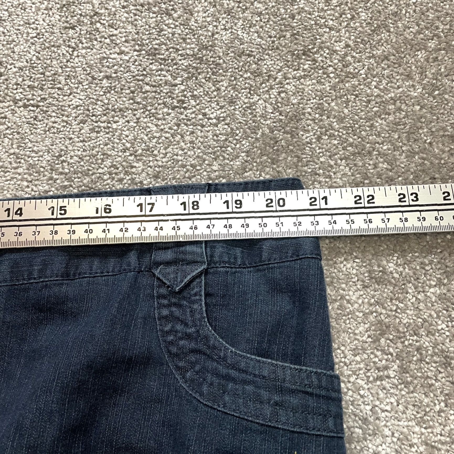 Vintage VINTAGE Cato Women's Chino Shorts Plus Size 20W Blue Chambray Cotton Casual Pockets 10" Inseam Size 42" / US 20 - 6 Thumbnail