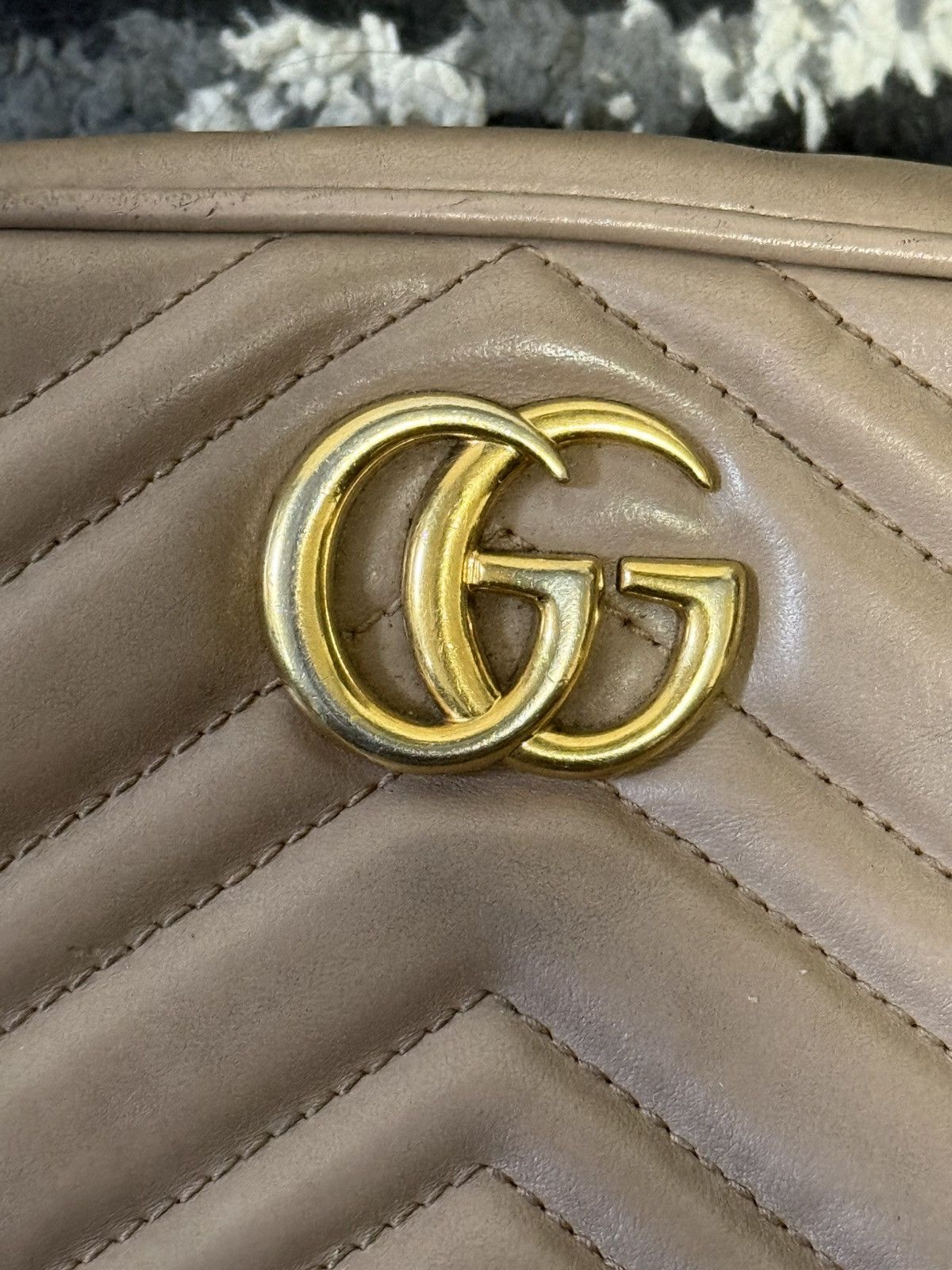 Gucci Gucci GG Marmont Mini Camera Bag in Taupe Leather Size ONE SIZE - 3 Thumbnail