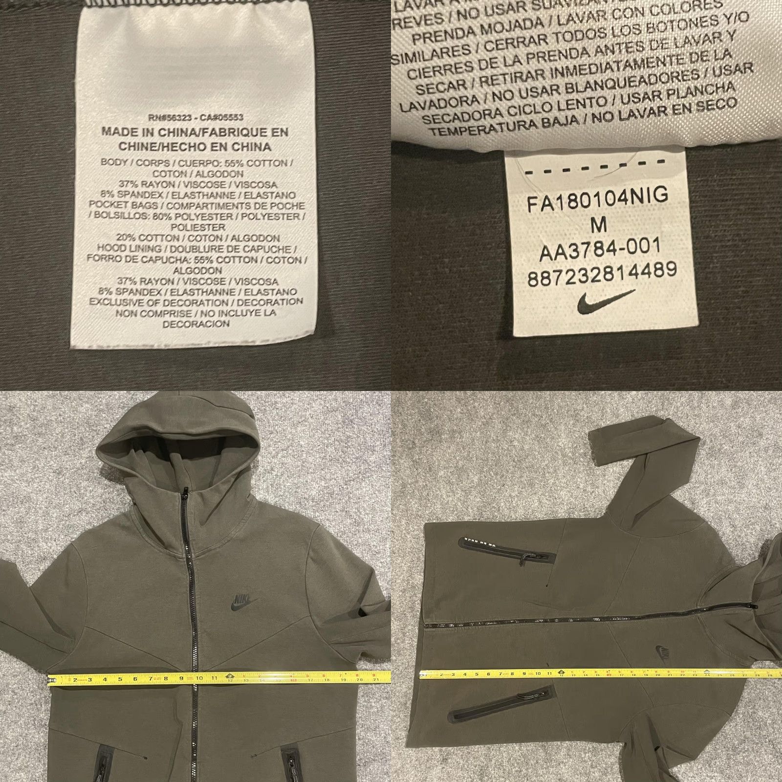 Nike Nike Tech Fleece Pack Full Zip Training Hoodie Mens M Green Nike Swoosh Logo 说明 Size US M / EU 48-50 / 2 - 8 Thumbnail