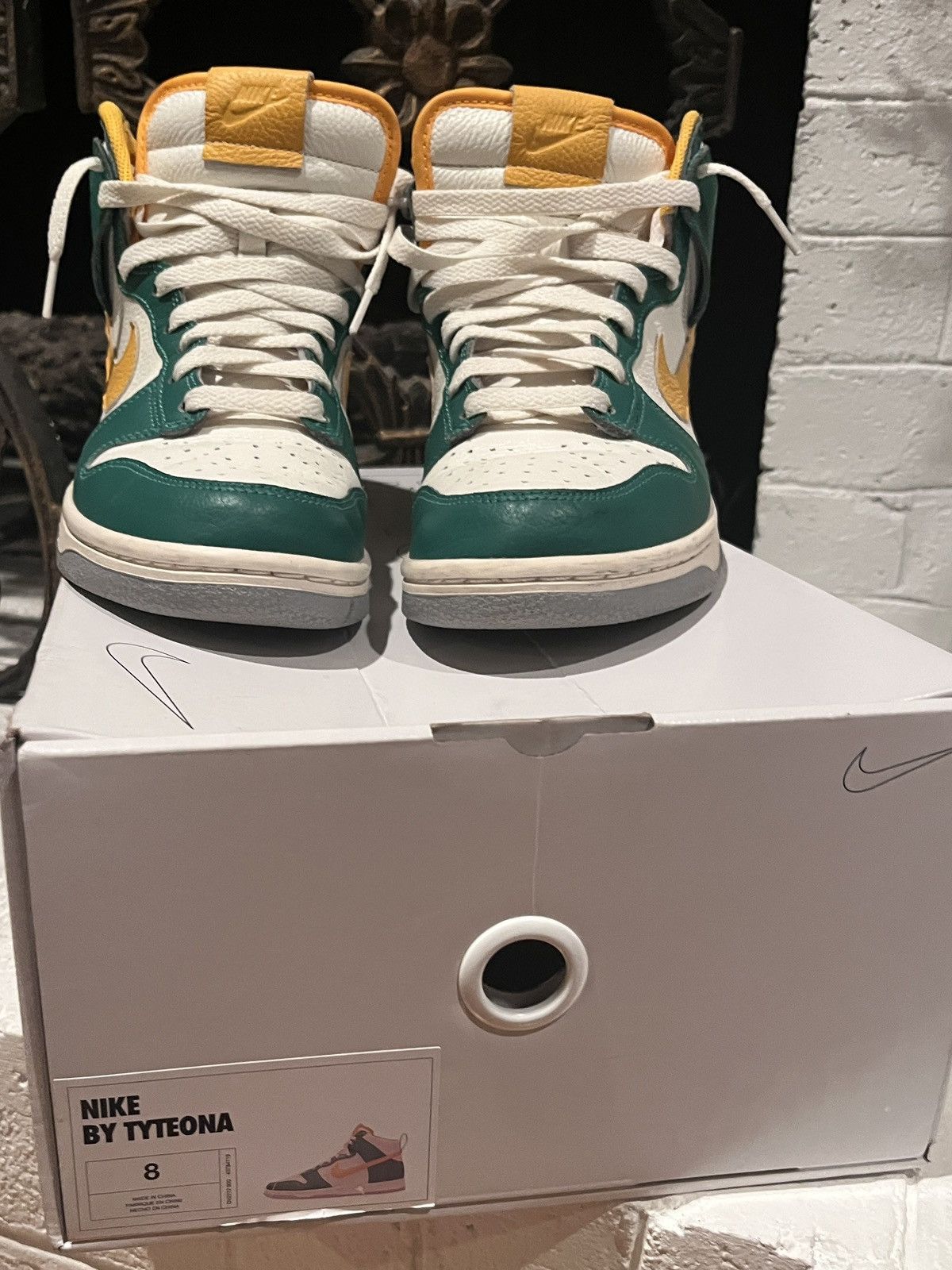 Nike Nike Dunk High “Nike By You” Custom Green Yellow – Size 8 Size US 8 / IT 38 - 8 Thumbnail