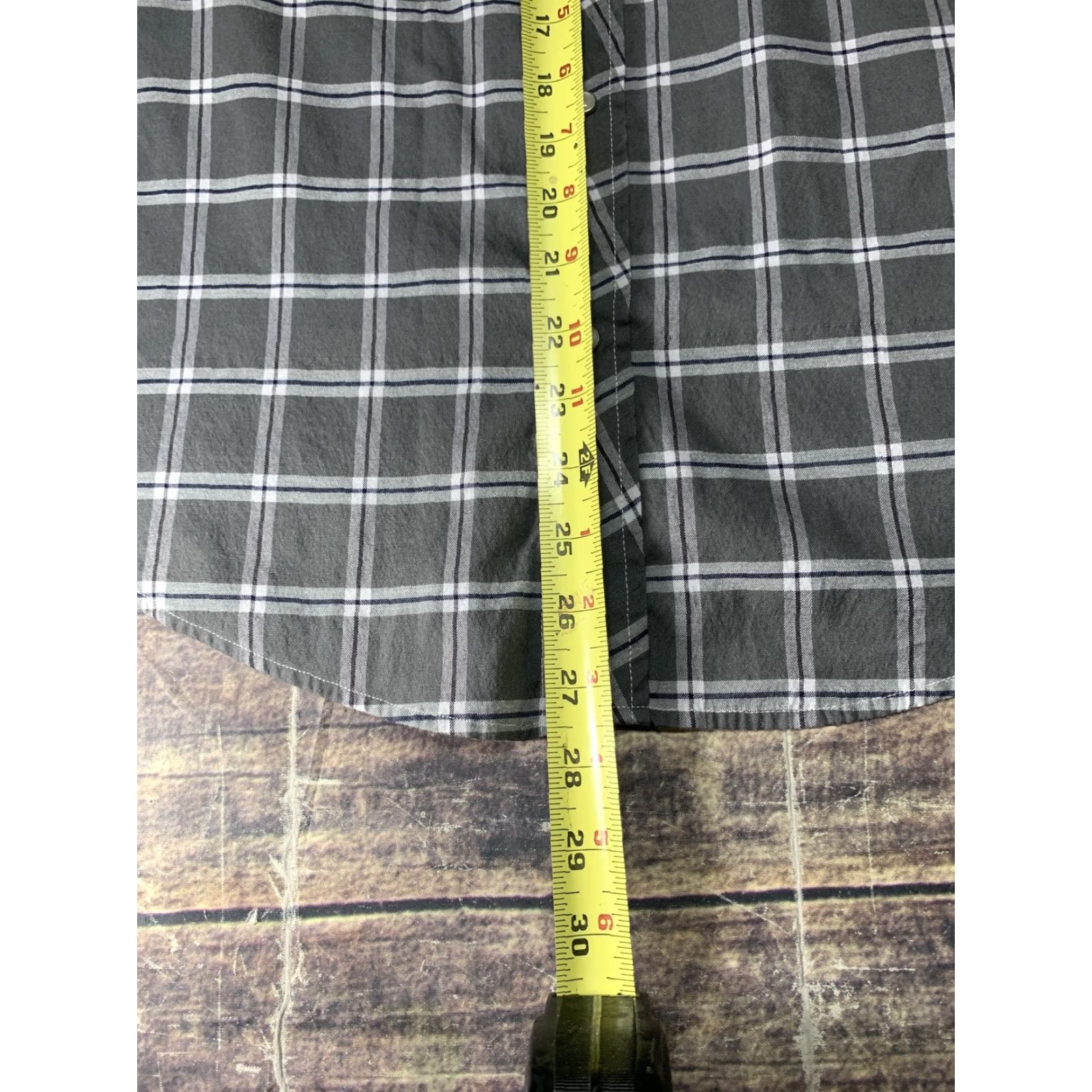 Vintage Western Casual Casual Country Mens Short Sleeve Pearl Snap Plaid Gray Large Shirt Size US L / EU 52-54 / 3 - 3 Thumbnail