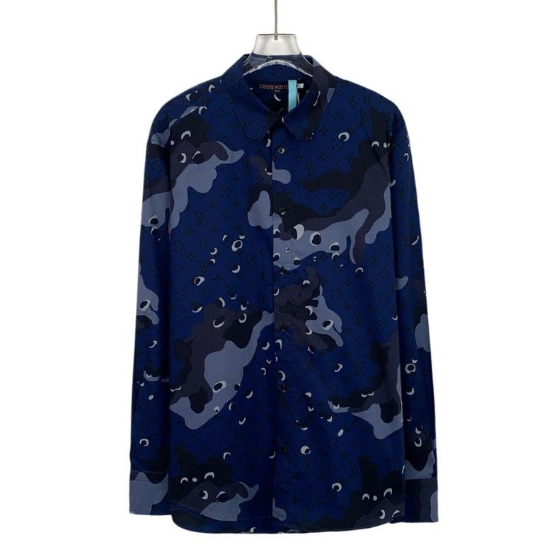 Louis Vuitton Louis Vuitton Navy logo full-print camo cotton long-sleeve Size US M / EU 48-50 / 2 - 1 Thumbnail