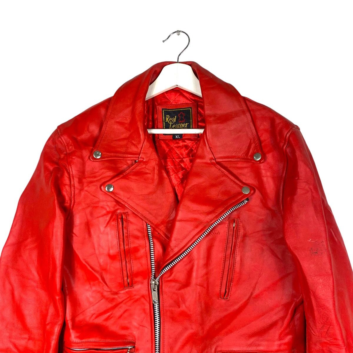 Vintage 💥90s REAL LEATHER BIKER JACKET Size US M / EU 48-50 / 2 - 4 Thumbnail