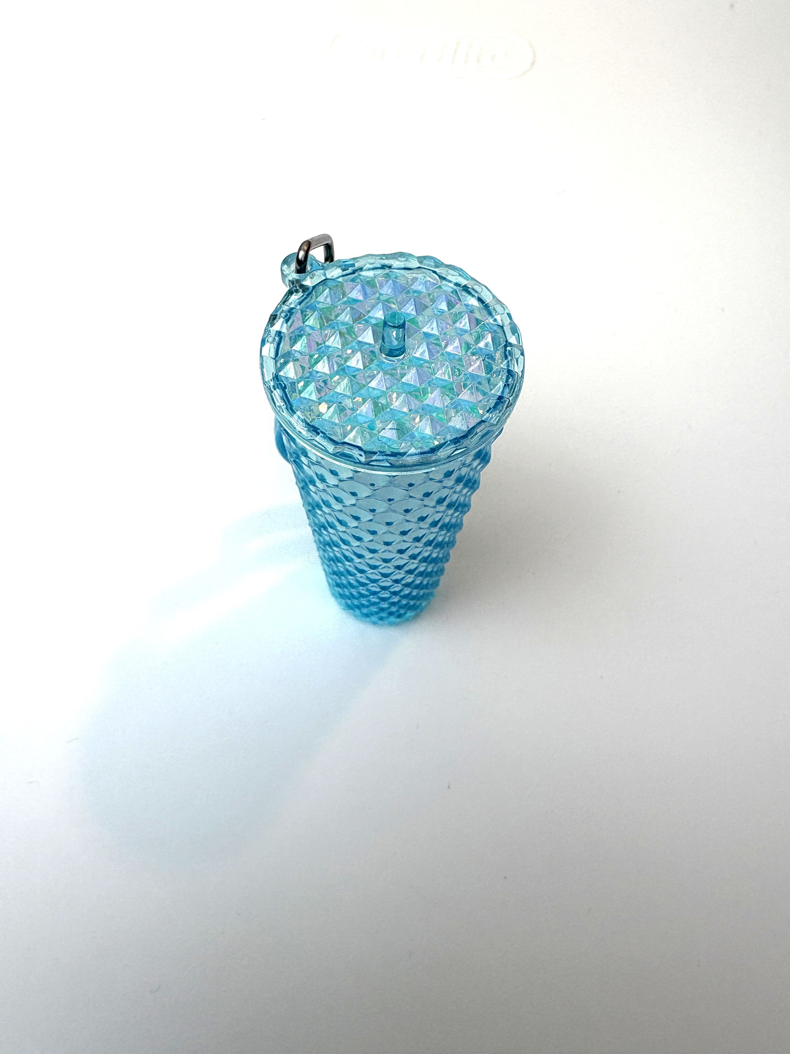 Other Mini Drink Studded Cup Keychain Bag Charm iridescent blue Size ONE SIZE - 3 Thumbnail
