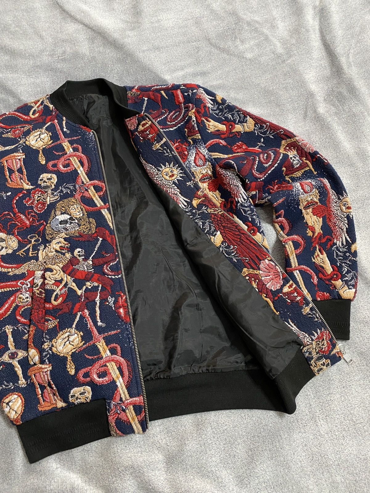Japanese Brand All-Over Embroidery Skelet Bomber Gothic Aesthetic japanese Size US S / EU 44-46 / 1 - 8 Thumbnail