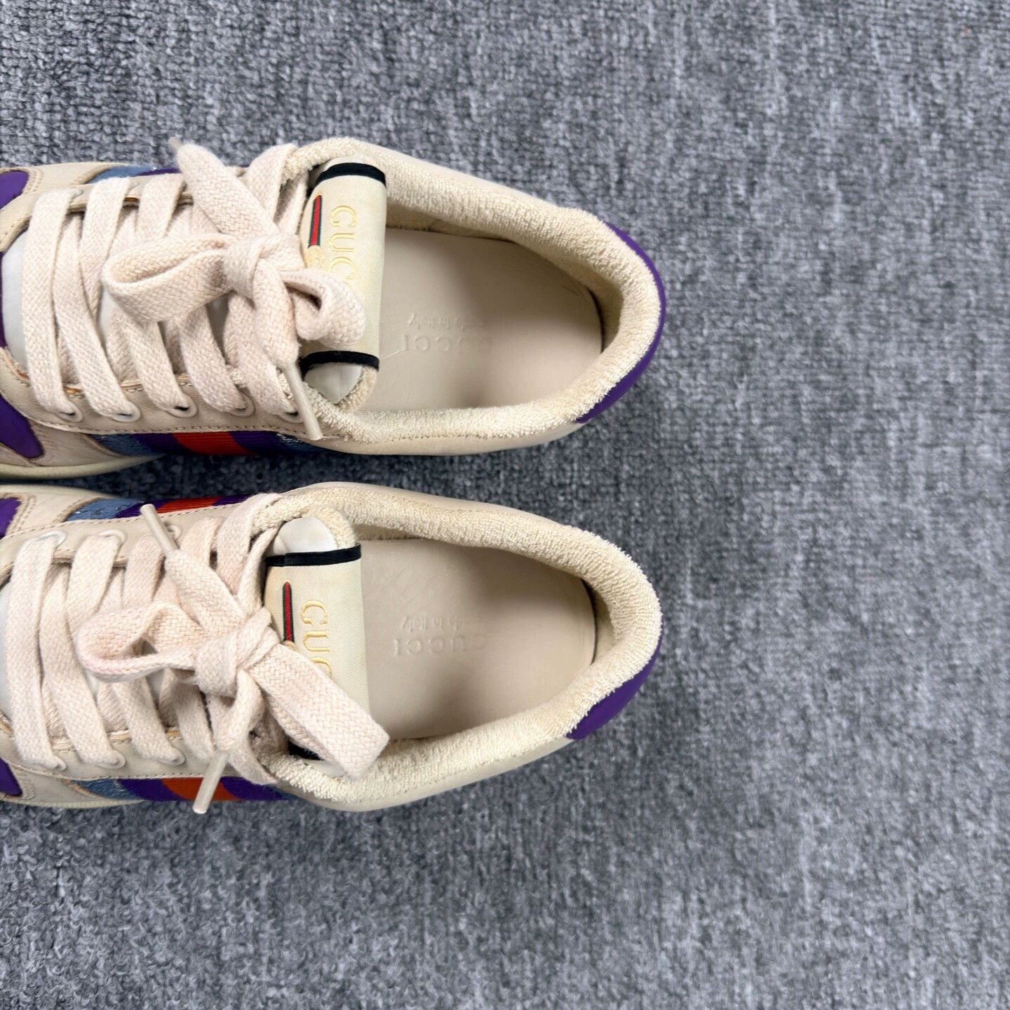 Gucci Gucci blue enamel double G print distressed sneakers 36 9/10 Size US 6 / IT 36 - 6 Thumbnail