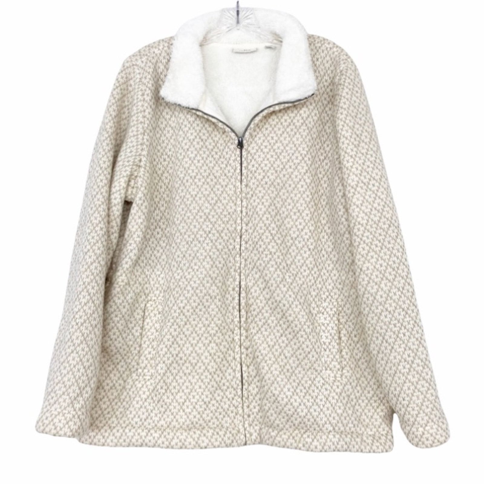 L.L. Bean LL Bean Tan Printed Teddy Lined Full Zip Jacket Sz XL Size US XL / EU 56 / 4 - 1 Thumbnail