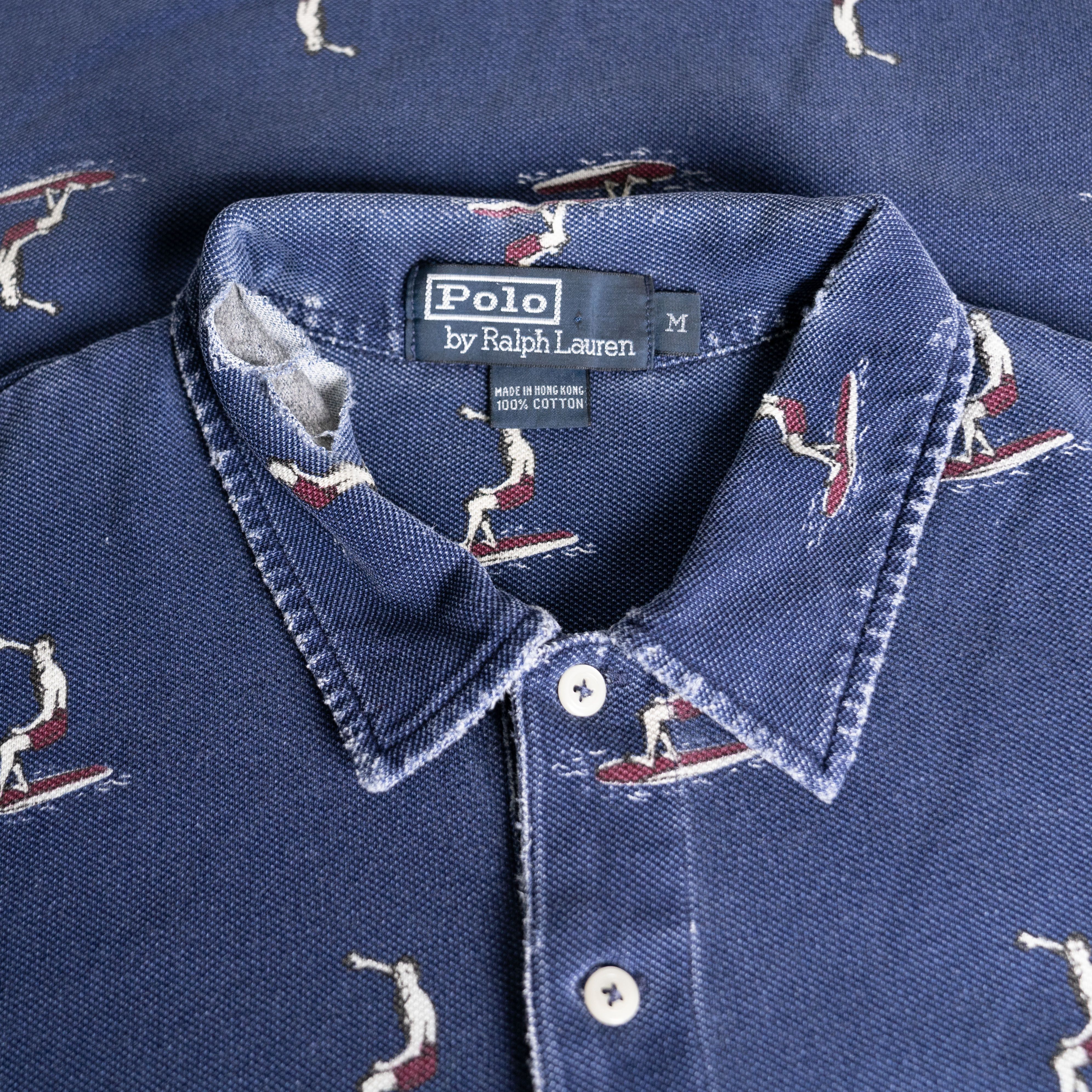 Ralph Lauren Vintage 1999 Polo Ralph Lauren Surfer Print Polo Shirt Size US M / EU 48-50 / 2 - 3 Thumbnail