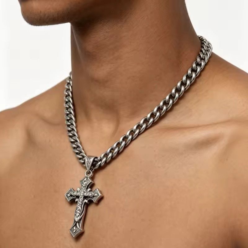 Japanese Brand Gothic Cross Necklace - Y2K Goth Pendant Size ONE SIZE - 1 Thumbnail