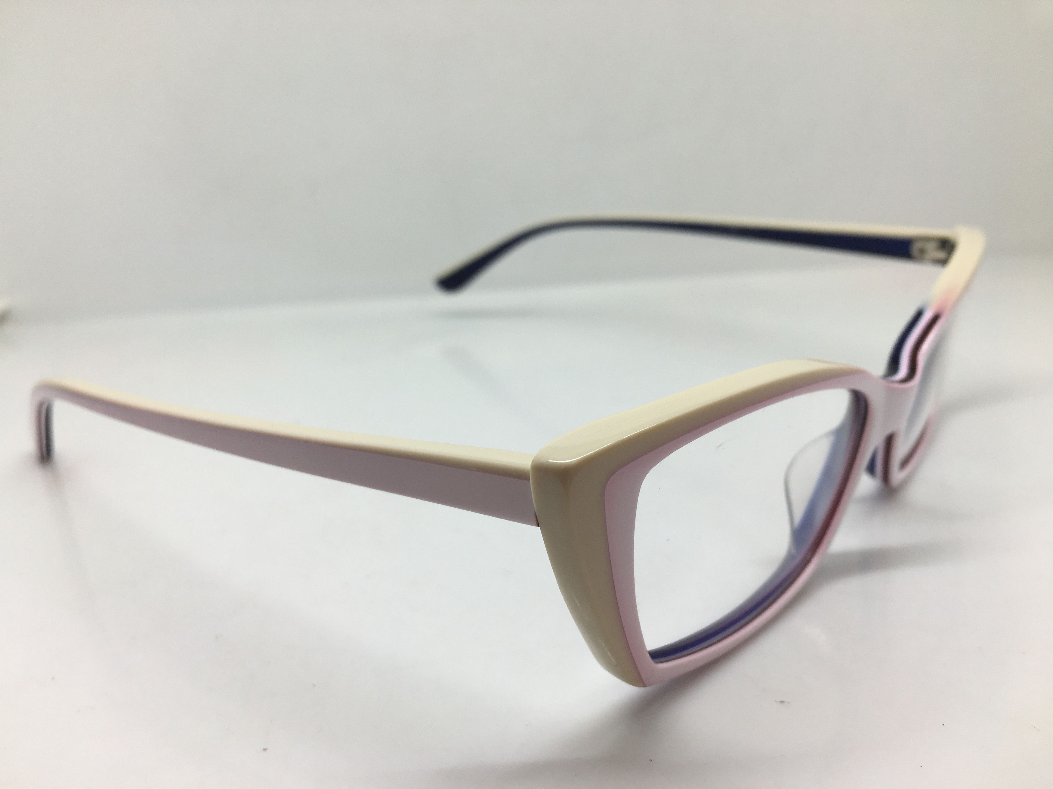 Betsey Johnson Betsey Johnson White Pink Purple Cat Eye Eyeglasses Size ONE SIZE - 2 Thumbnail