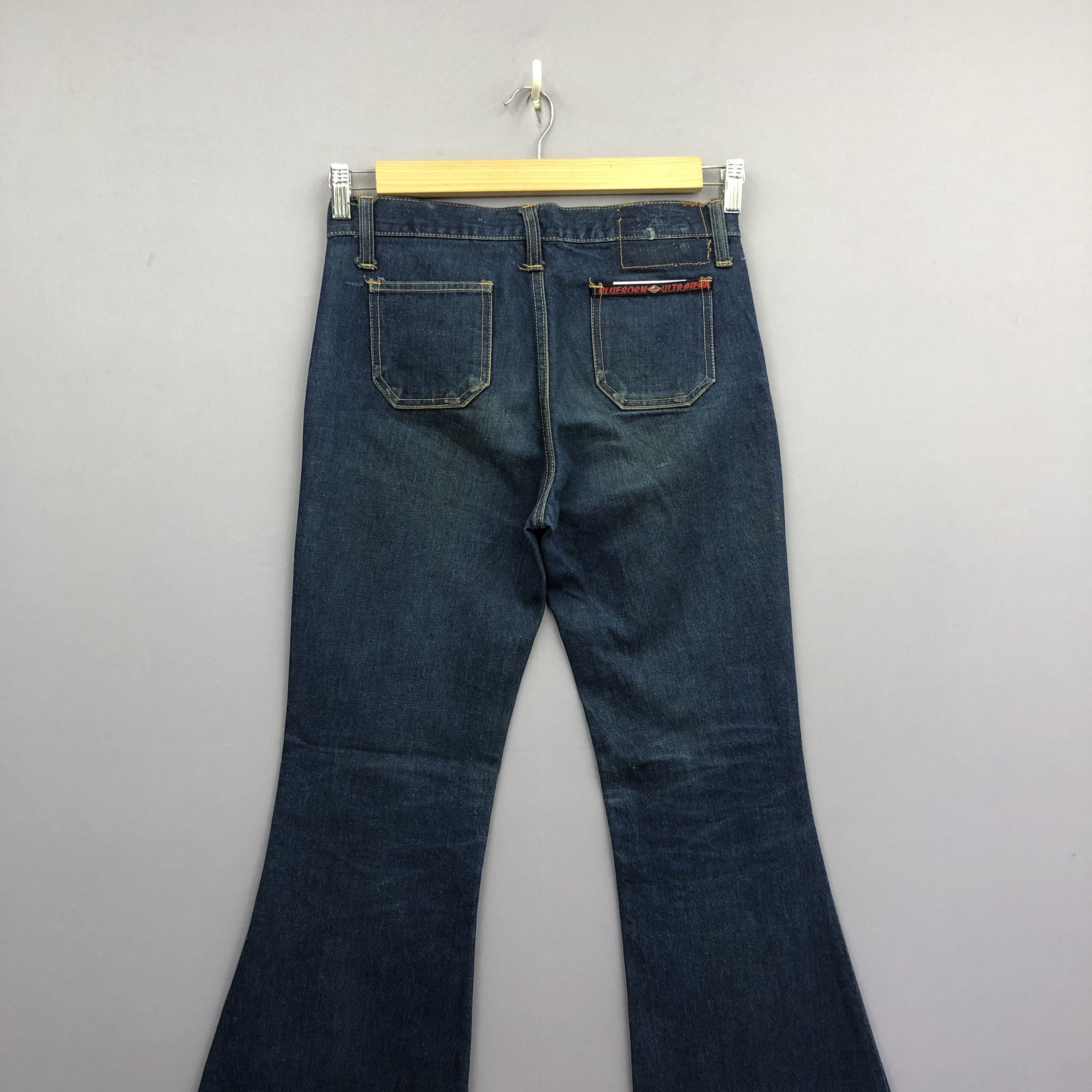 Japanese Brand Vintage 70's Japanese Bush Pants Flare Jeans Blue Wash Denim Size US 30 / EU 46 - 4 Thumbnail
