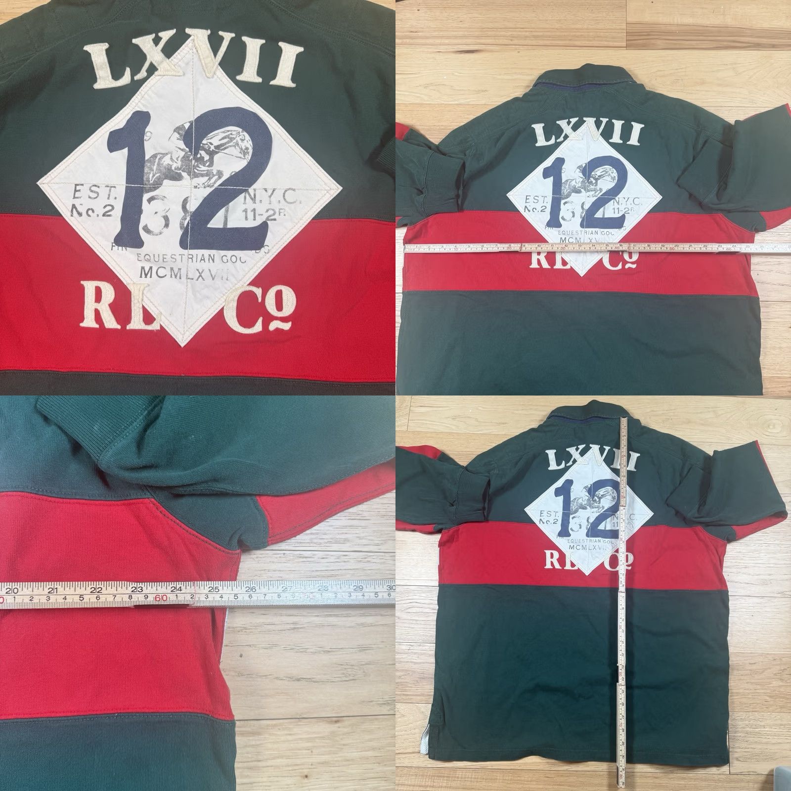Ralph Lauren VINTAGE Ralph Lauren Rugby Shirt Polo Mens XL Red Equestrian Jockey Club Hampton NYC Men Size US XL / EU 56 / 4 - 8 Thumbnail