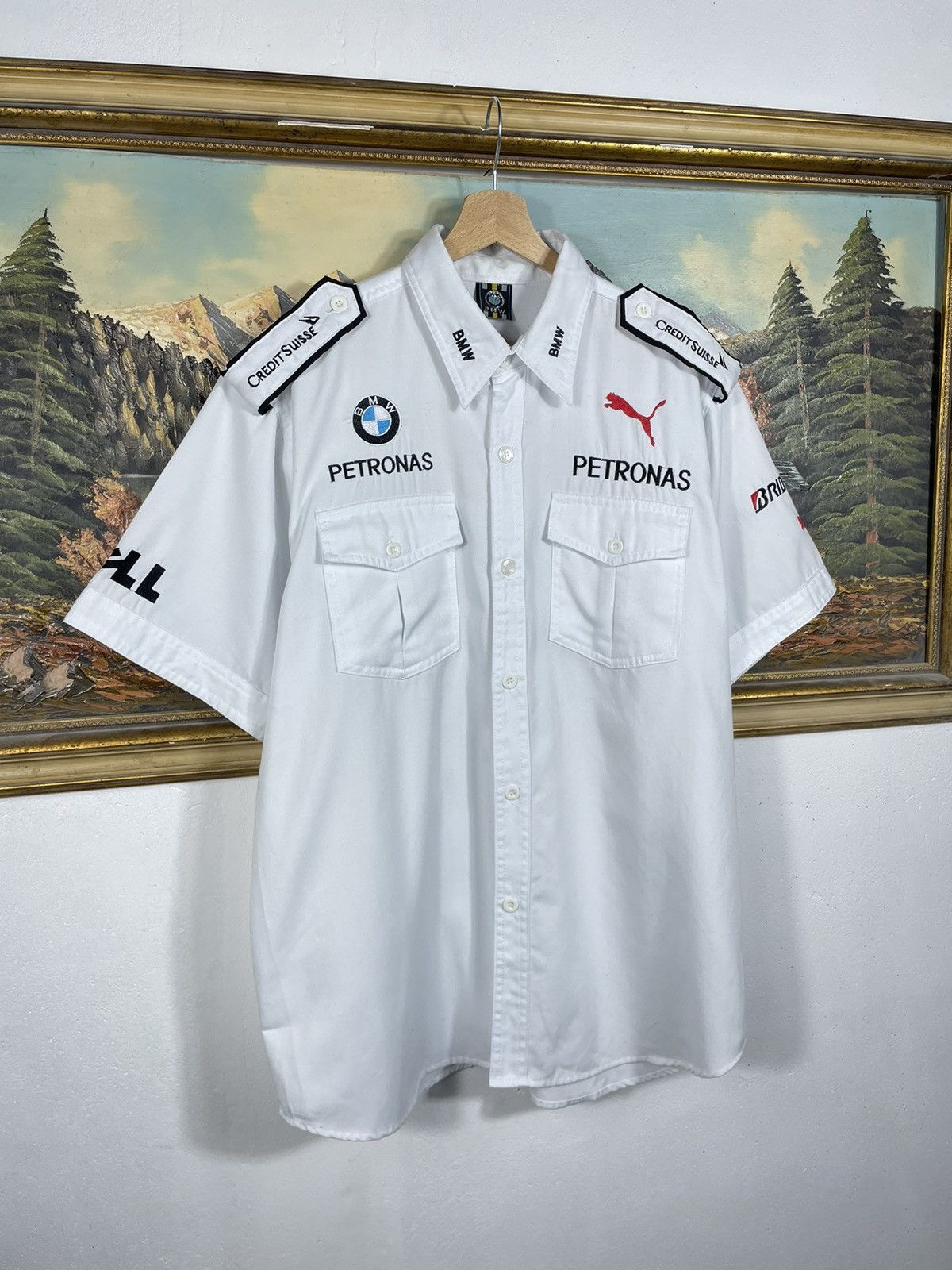 BMW × Formula 1 × Vintage BMW Sauber Formula F1 Team Vintage White Shirt Racing Motor Size US XL / EU 56 / 4 - 3 Thumbnail