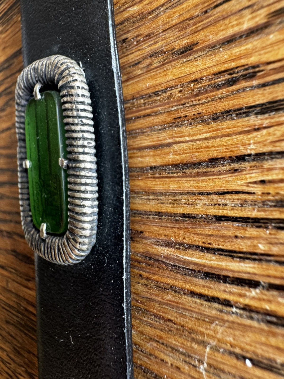 Walter Van Beirendonck NOS W&LT 1990’s Inlaid Jewel Leather Bracelet Size ONE SIZE - 6 Thumbnail