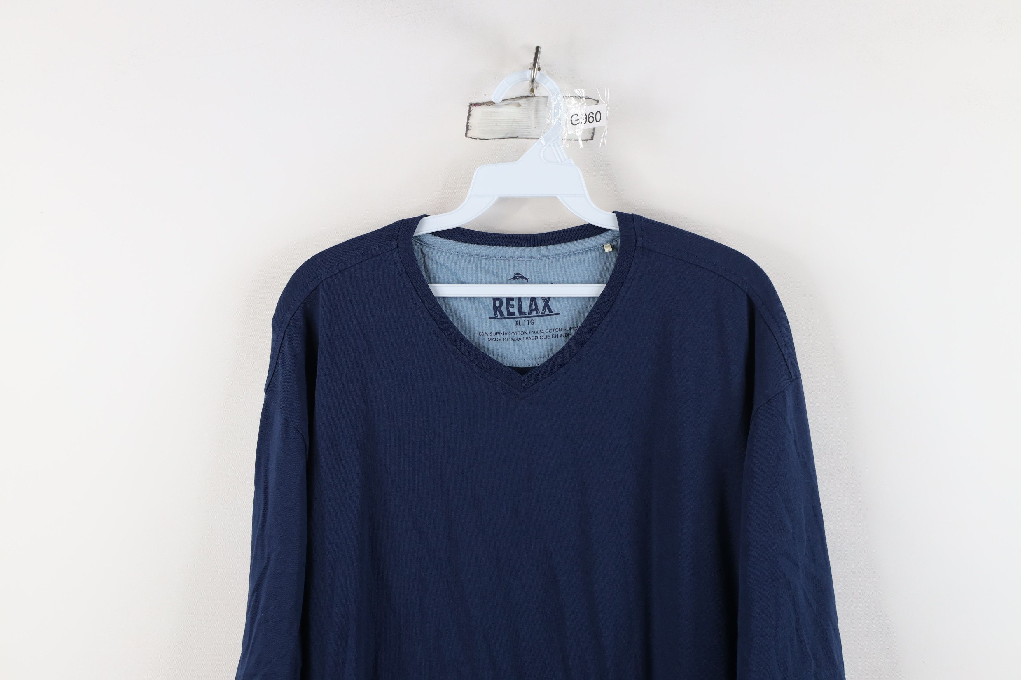 Tommy Bahama Tommy Bahama Relax Touch Supima Cotton V-Neck T-Shirt Blue Size US XL / EU 56 / 4 - 2 Thumbnail