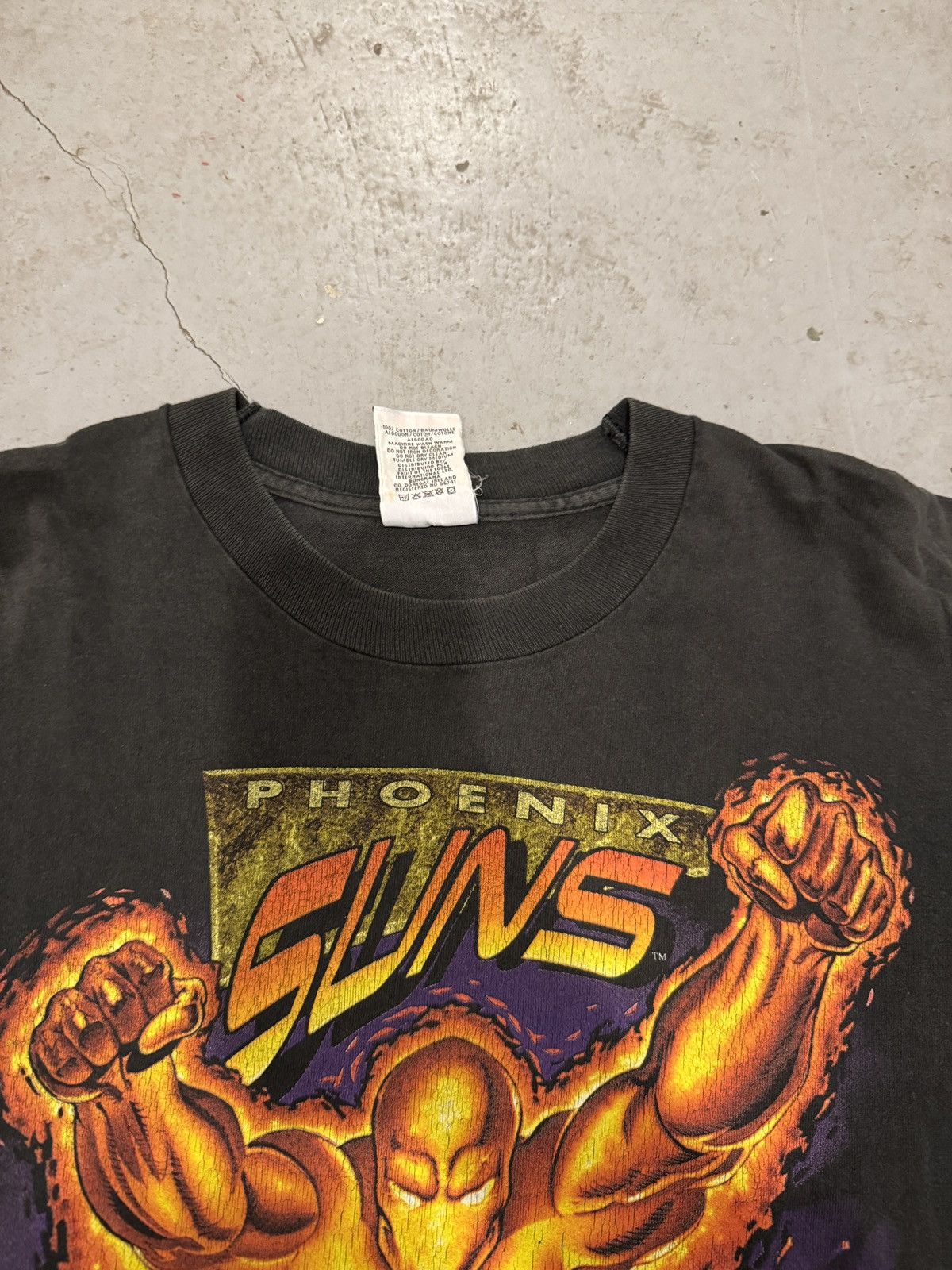 NBA × Vintage *RARE* VINTAGE PHEONIX SUNS SALEM TORCH SUPER HERO TEE Size US XL / EU 56 / 4 - 6 Thumbnail
