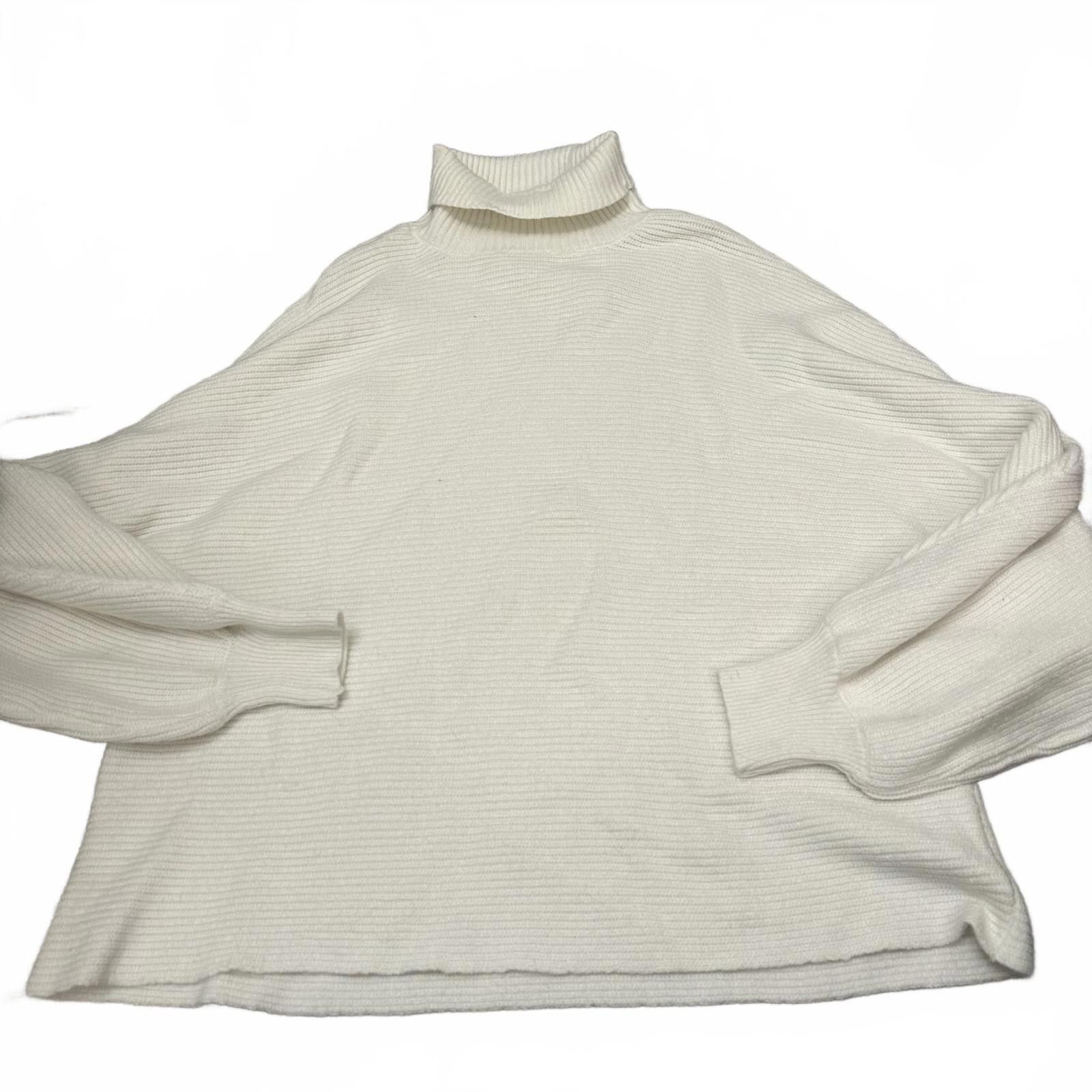 Designer Cozy Cream Ribbed Turtleneck Sweater by Pink Lily 2X Size XXL / US 16-18 / IT 52-54 - 1 Thumbnail
