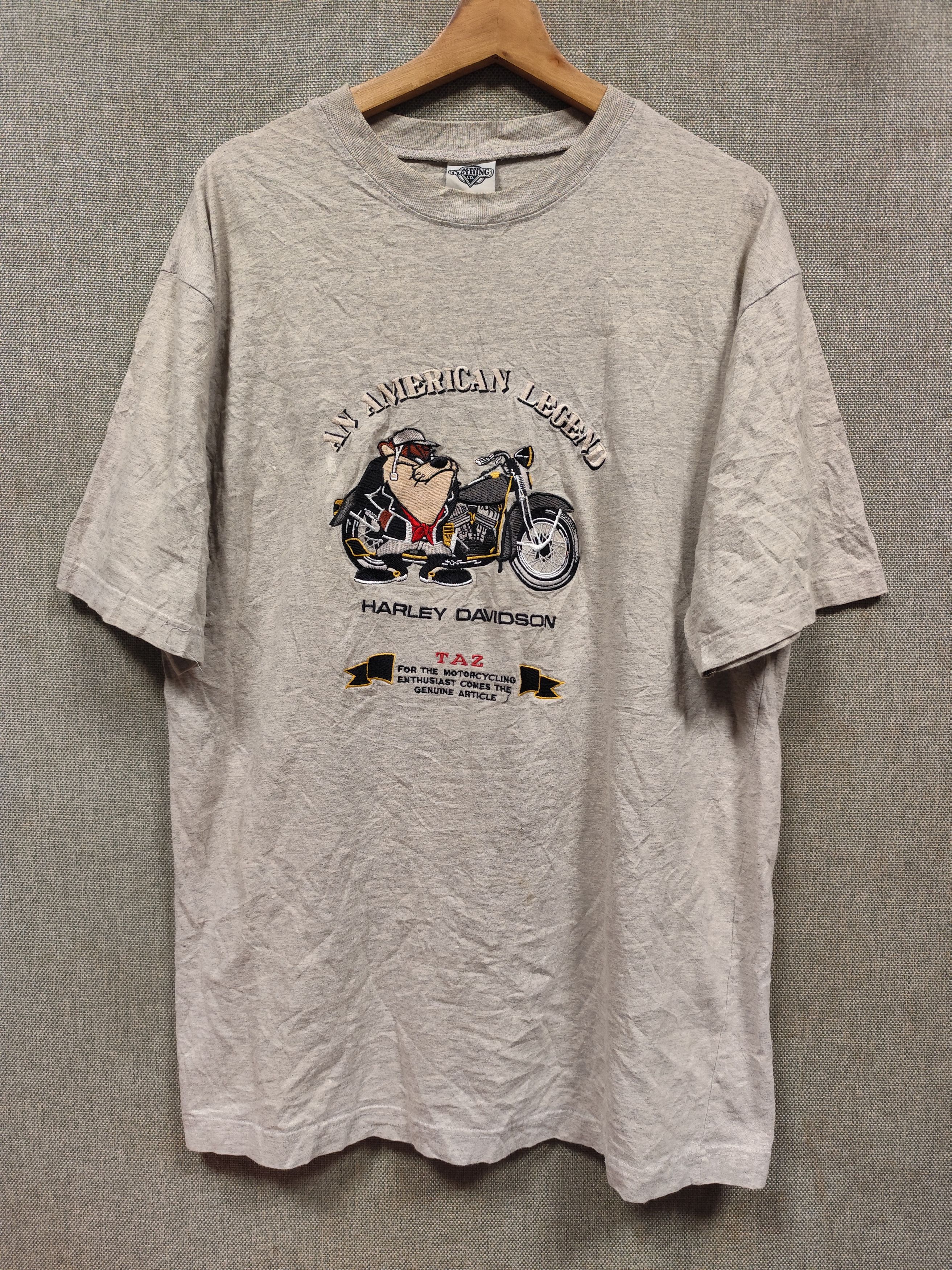 Harley Davidson × Vintage × Warner Bros Vintage 1993 t shirt taz an american legend harley davidson Size US XL / EU 56 / 4 - 1 Thumbnail