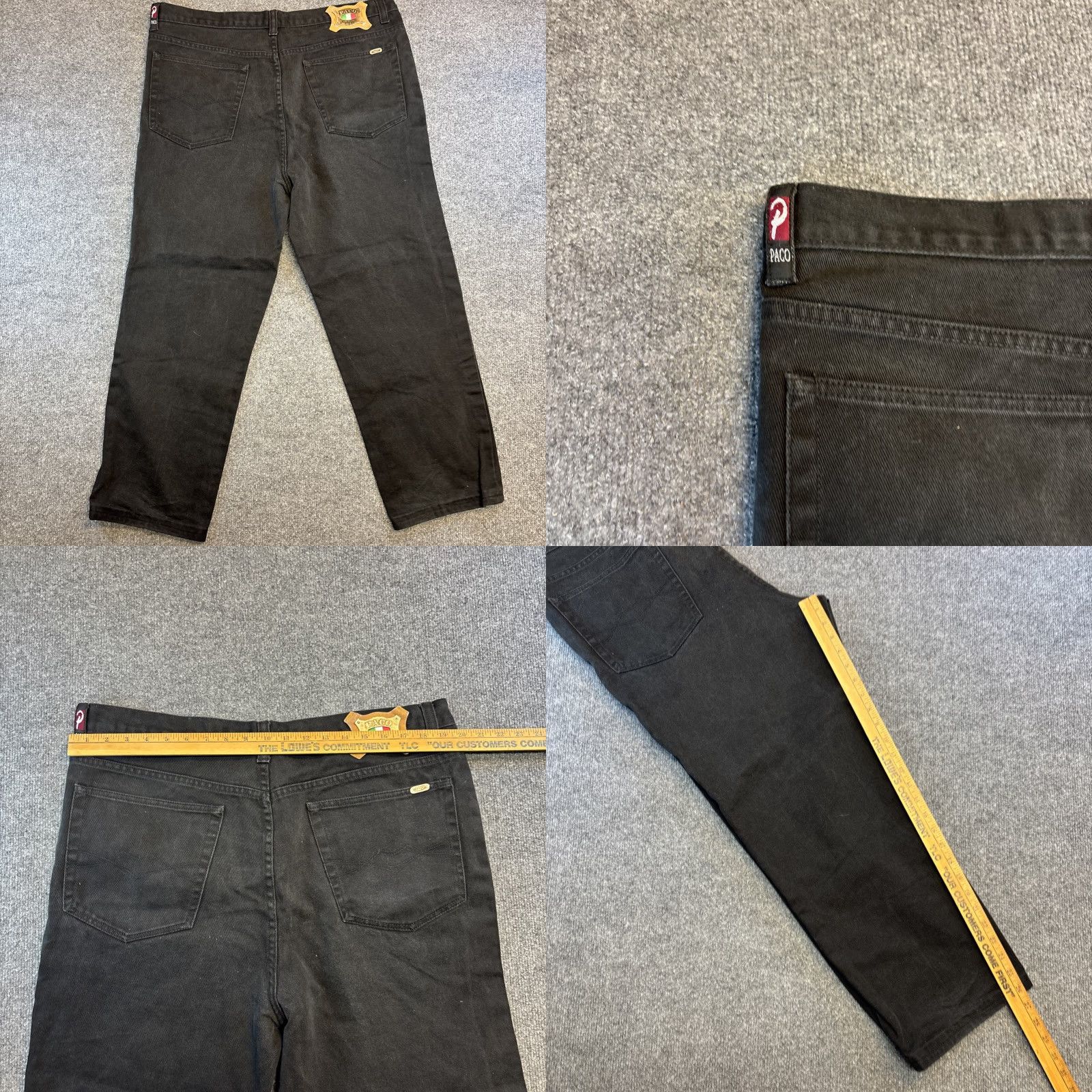 Vintage VINTAGE Paco SPORT Internationals Jeans Denim Black Relaxed Fit Men’s 40 X 33 Jeans Regular Men Distressed Pockets 33in Inseam Wide-Leg Sports Size US 40 / EU 56 - 8 Thumbnail