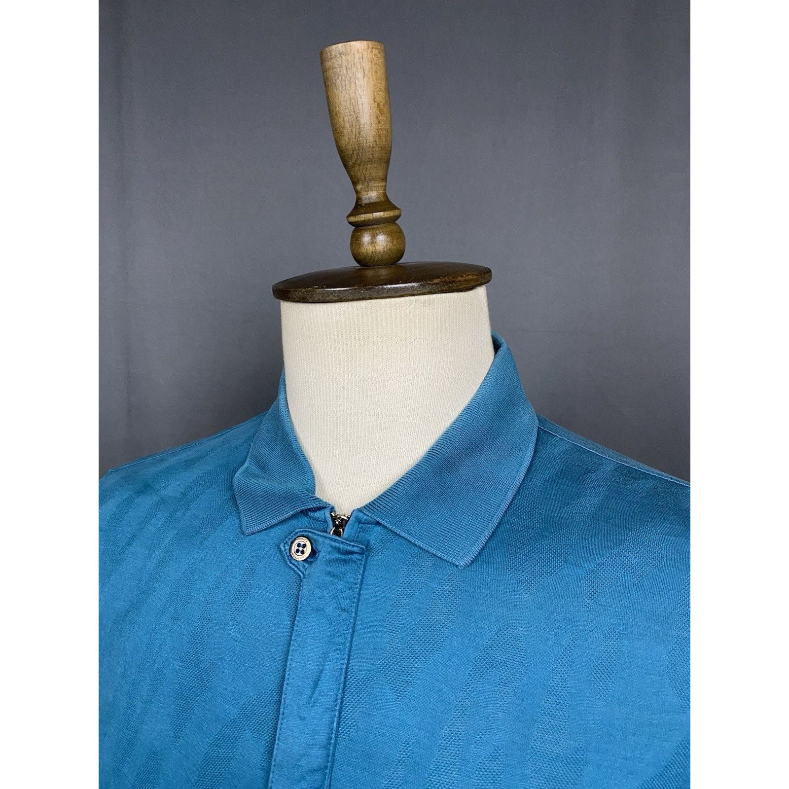 Versace Versace Collection Men's Turquoise Green Collared Polo Sweat Size US L / EU 52-54 / 3 - 4 Thumbnail