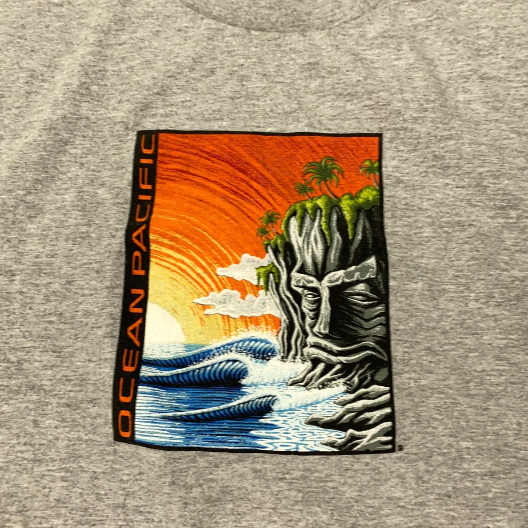 Ocean Pacific VINTAGE Ocean Pacific Shirt Mens L Gray 90s Y2K Tribal Surf Beach California Retro Cotton Polyester Short Sleeve Crew Neck T-Shirt Men Size US L / EU 52-54 / 3 - 2 Thumbnail