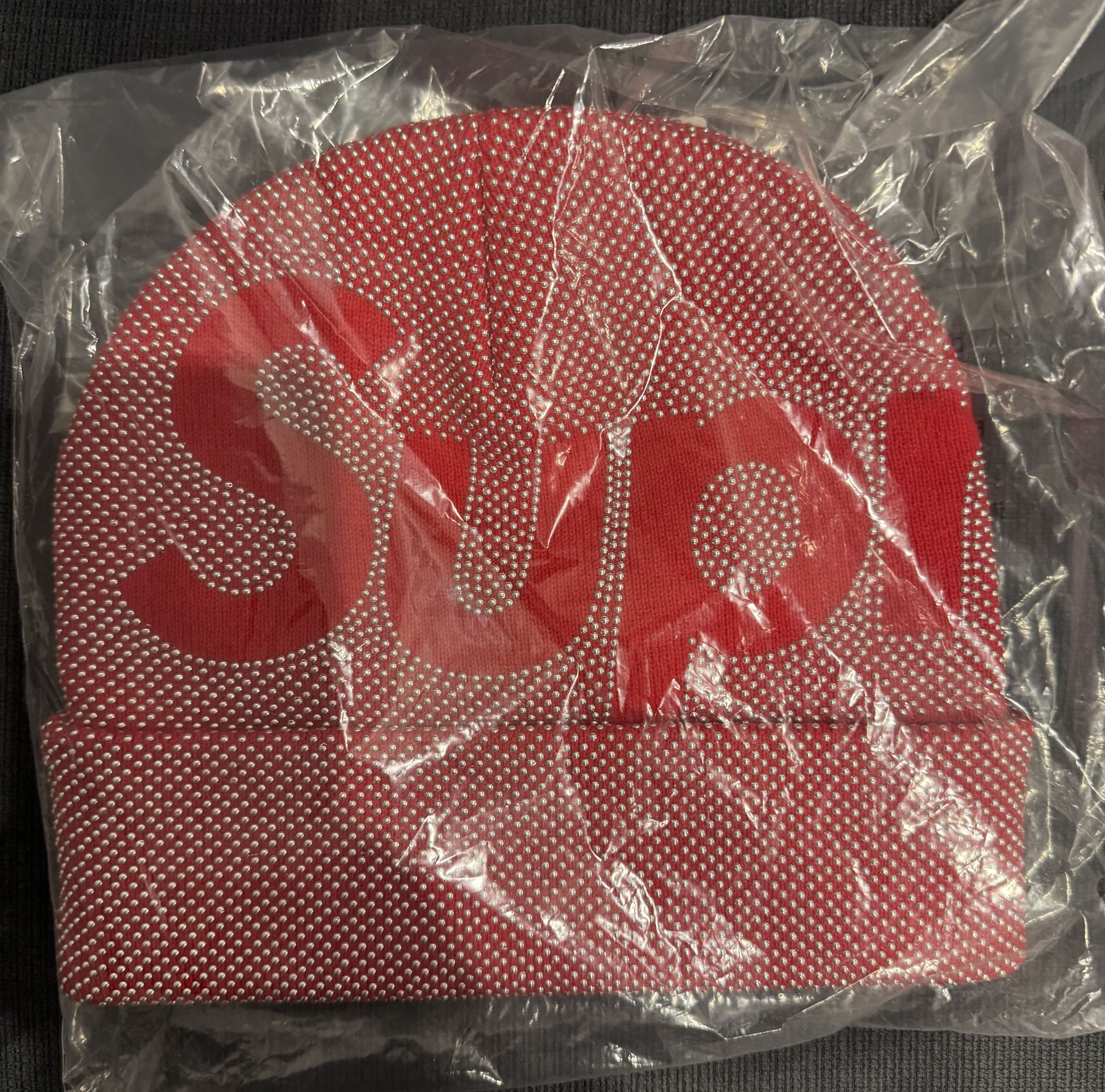 Supreme Studded Knockout Big Logo Beanie Size ONE SIZE - 2 Thumbnail
