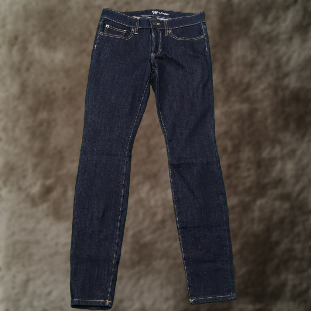 Gap Gap Jeans Womens 2R Blue Dark Wash Skinny Stretch Denim Classic Style Size 26" / US 2 / IT 38 - 1 Thumbnail