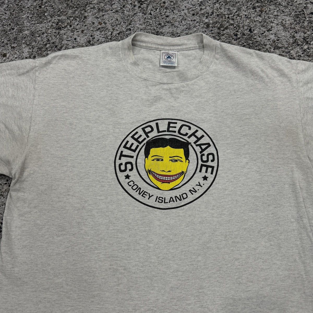 Vintage 90s Steeplechase Coney Island New York Faded Tee Size US L / EU 52-54 / 3 - 4 Thumbnail