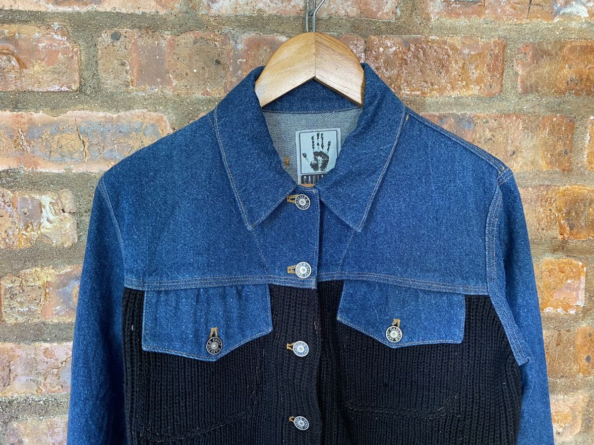 Jean Paul Gaultier 1990s JPG GAULTIER Jeans Hybrid Knit crop jacket Size M / US 6-8 / IT 42-44 - 3 Thumbnail