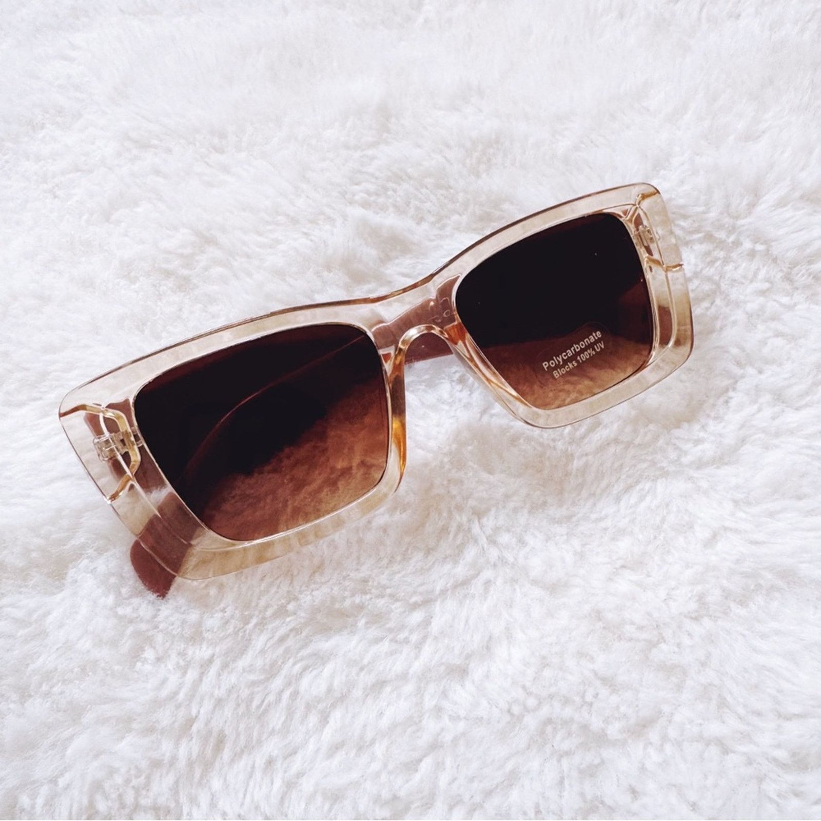 Other Lily Clear Mauve Rectangular Sunglasses Size ONE SIZE - 4 Thumbnail