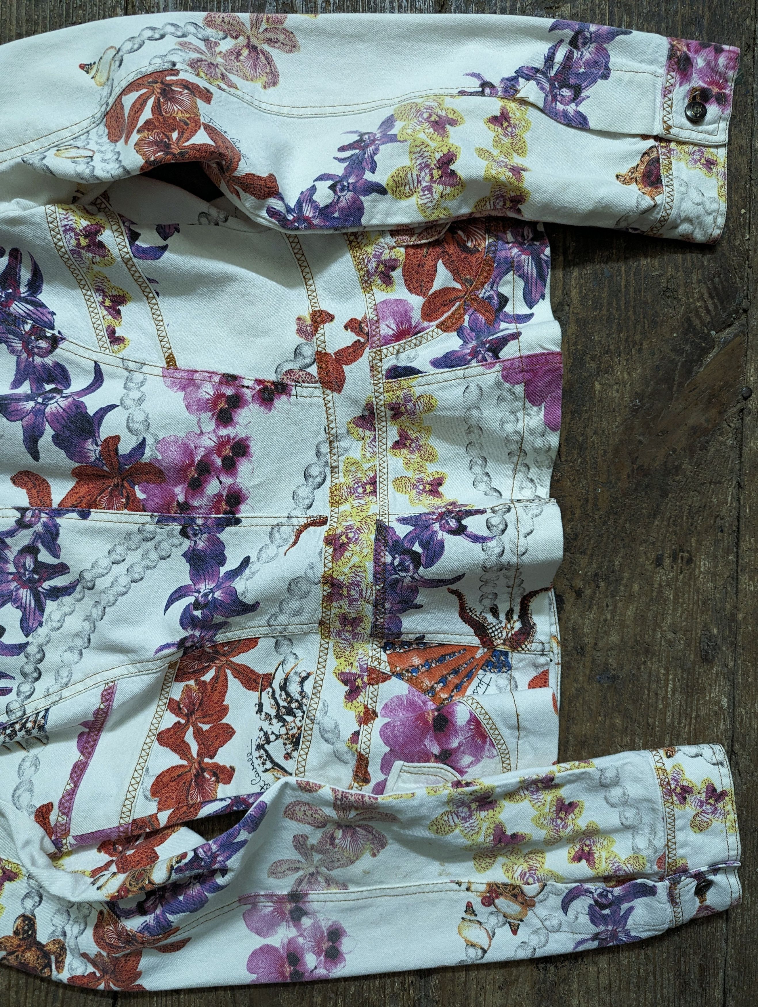 Just Cavalli 00s Just Cavalli Ocean Mixed Floral Pattern Blazer Jacket Size M / US 6-8 / IT 42-44 - 7 Thumbnail