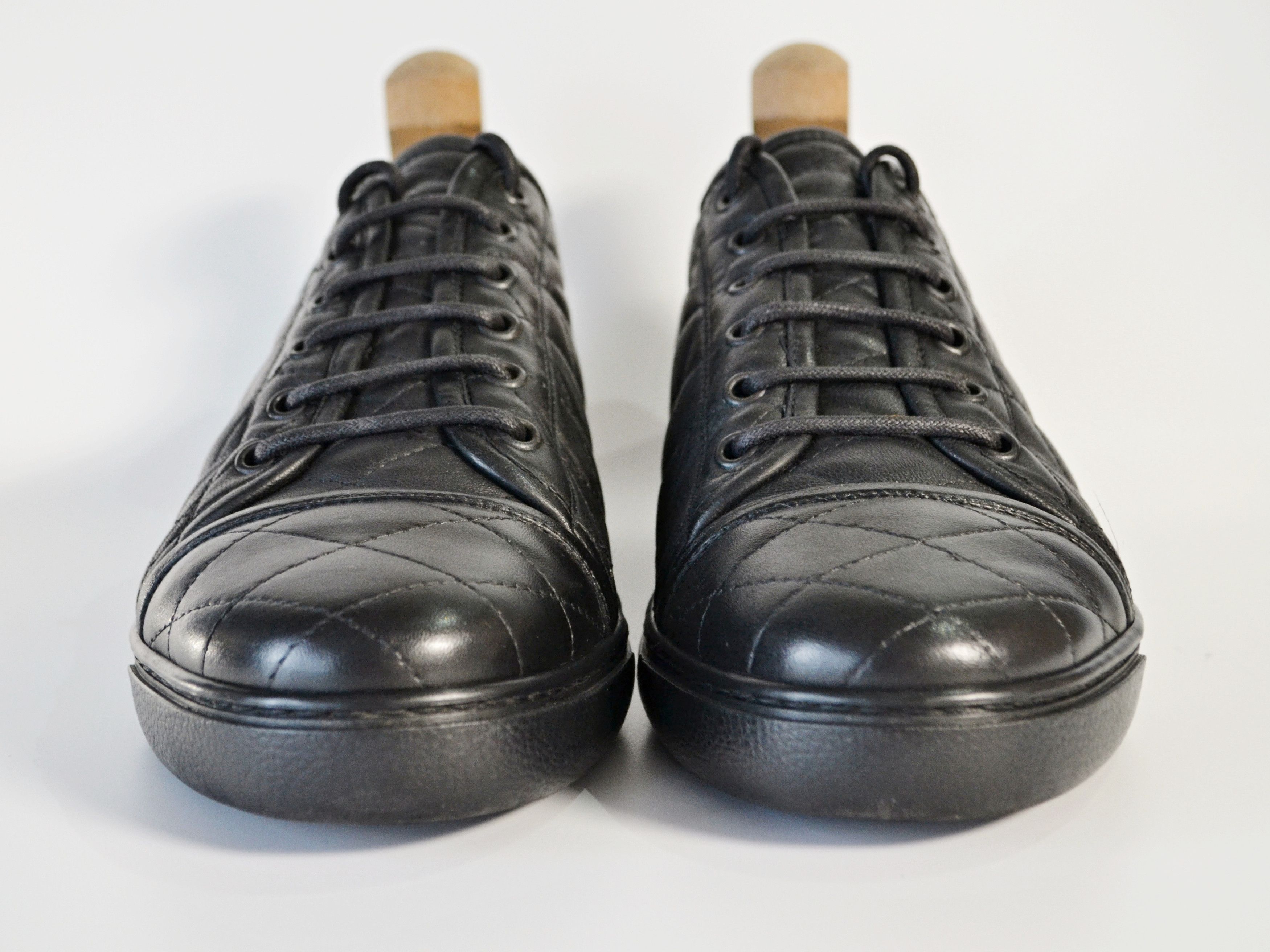 Armani Giorgio Armani Black Leather Sneakers 41/42 Size US 8.5 / EU 41-42 - 5 Thumbnail