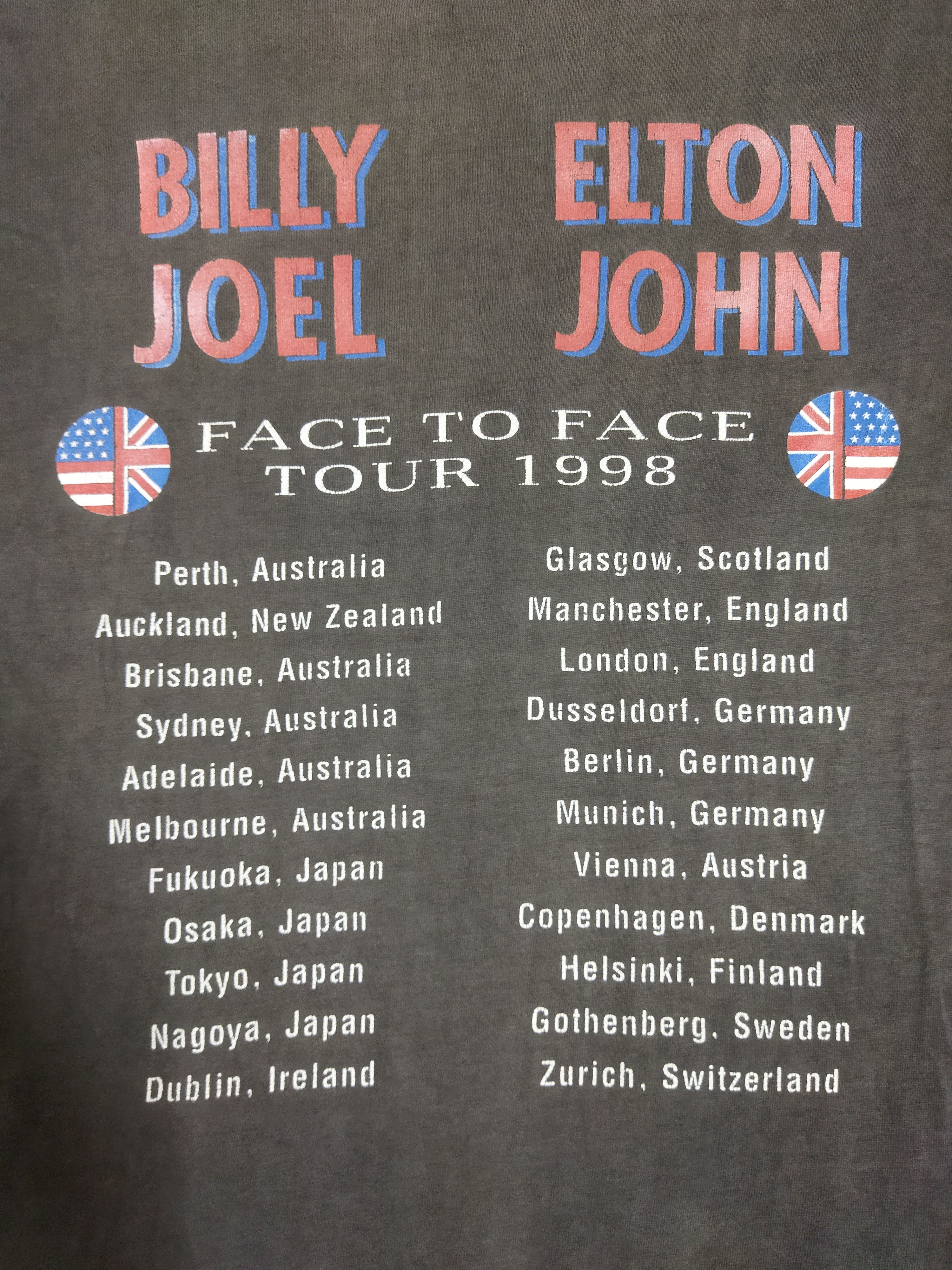 Band Tees × Vintage Vintage 1998 Elton John & Billy Joel Tee Size US XL / EU 56 / 4 - 4 Thumbnail