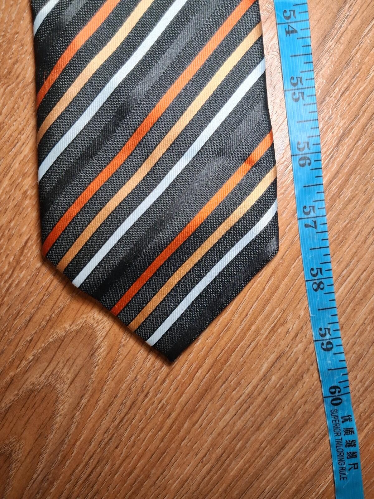 Giorgio Armani Giorgio Armani Silk Tie Black Striped Handmade in Italy Wide Size ONE SIZE - 6 Thumbnail