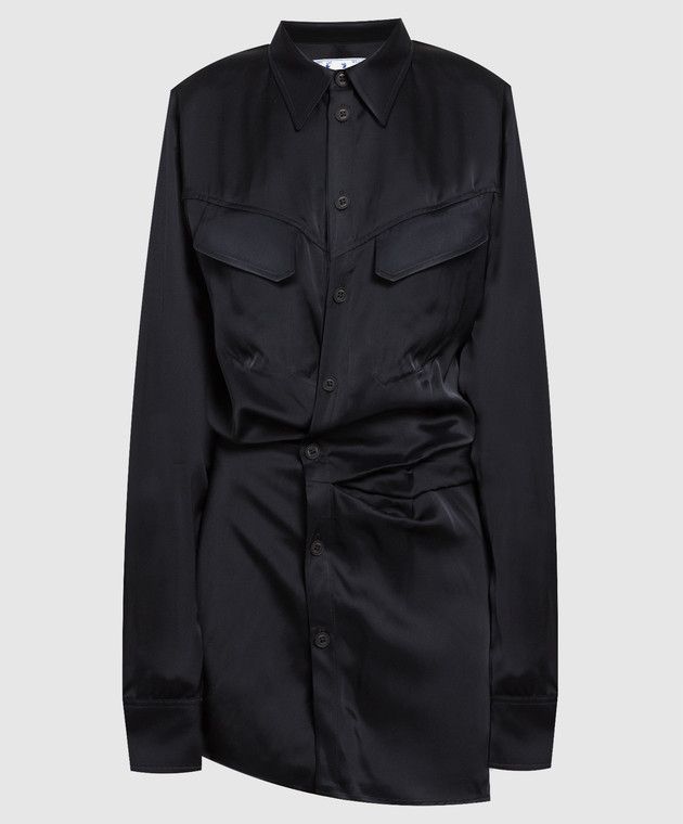 Off-White o1y1225 Solid Color Shirt in Black Size S / US 4 / IT 40 - 1 Thumbnail