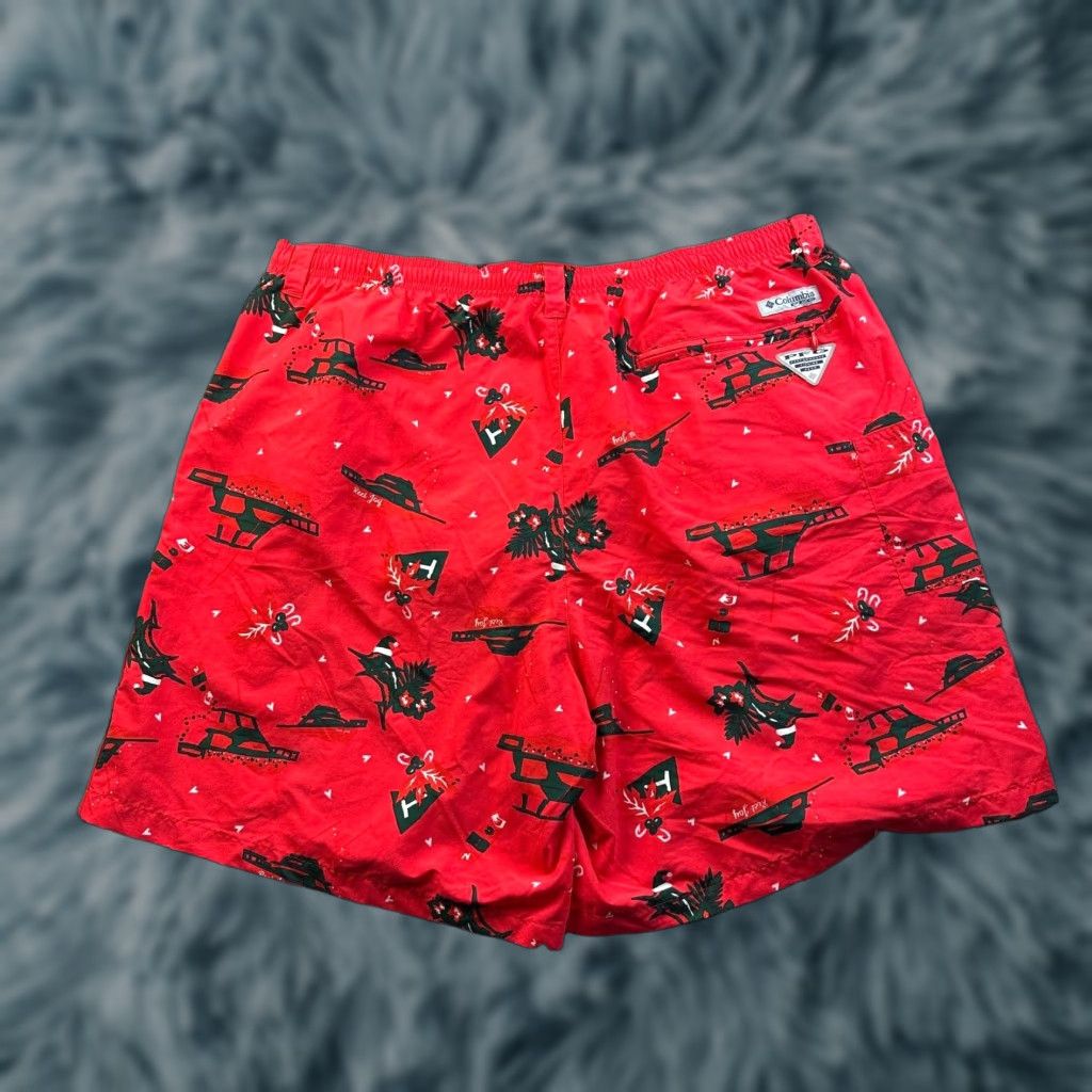 Vintage Columbia PFG Shorts Mens Extra Large Red Christmas Festive Holiday Fishing Size US 36 / EU 52 - 1 Thumbnail