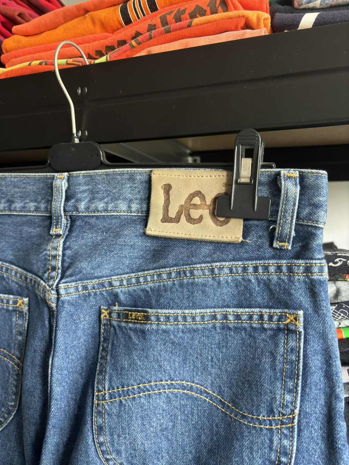 Lee × Vintage Vintage Lee MR Jeans Wash Denim Straight Made USA 90s Size US 34 / EU 50 - 3 Thumbnail