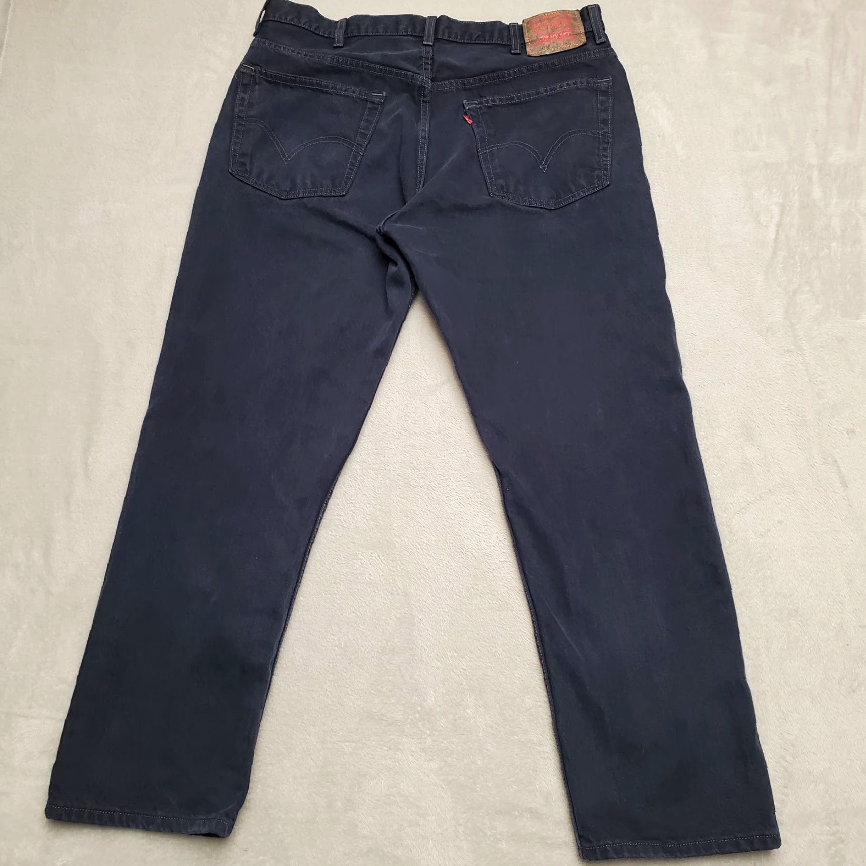 Denime Levi 505 Jeans Mens 38x30 Blue Denim Regular Fit Straight Leg Cotton Dark Wash USA American Size US 38 / EU 54 - 5 Thumbnail