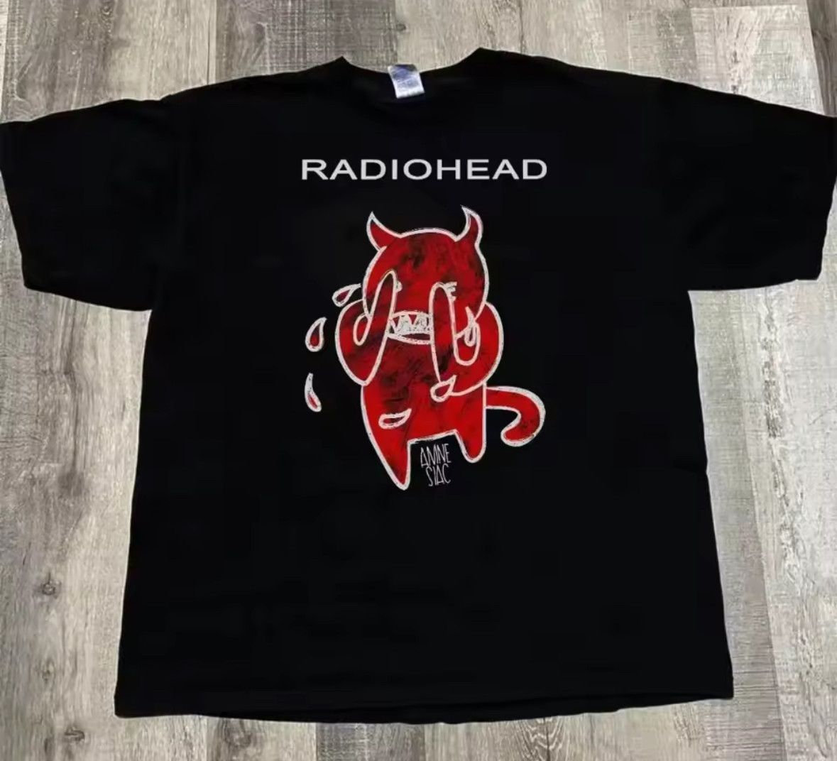 Japanese Brand Streetwear Cry Devil Red Radiohead Print Black T-Shirt Size US M / EU 48-50 / 2 - 1 Thumbnail