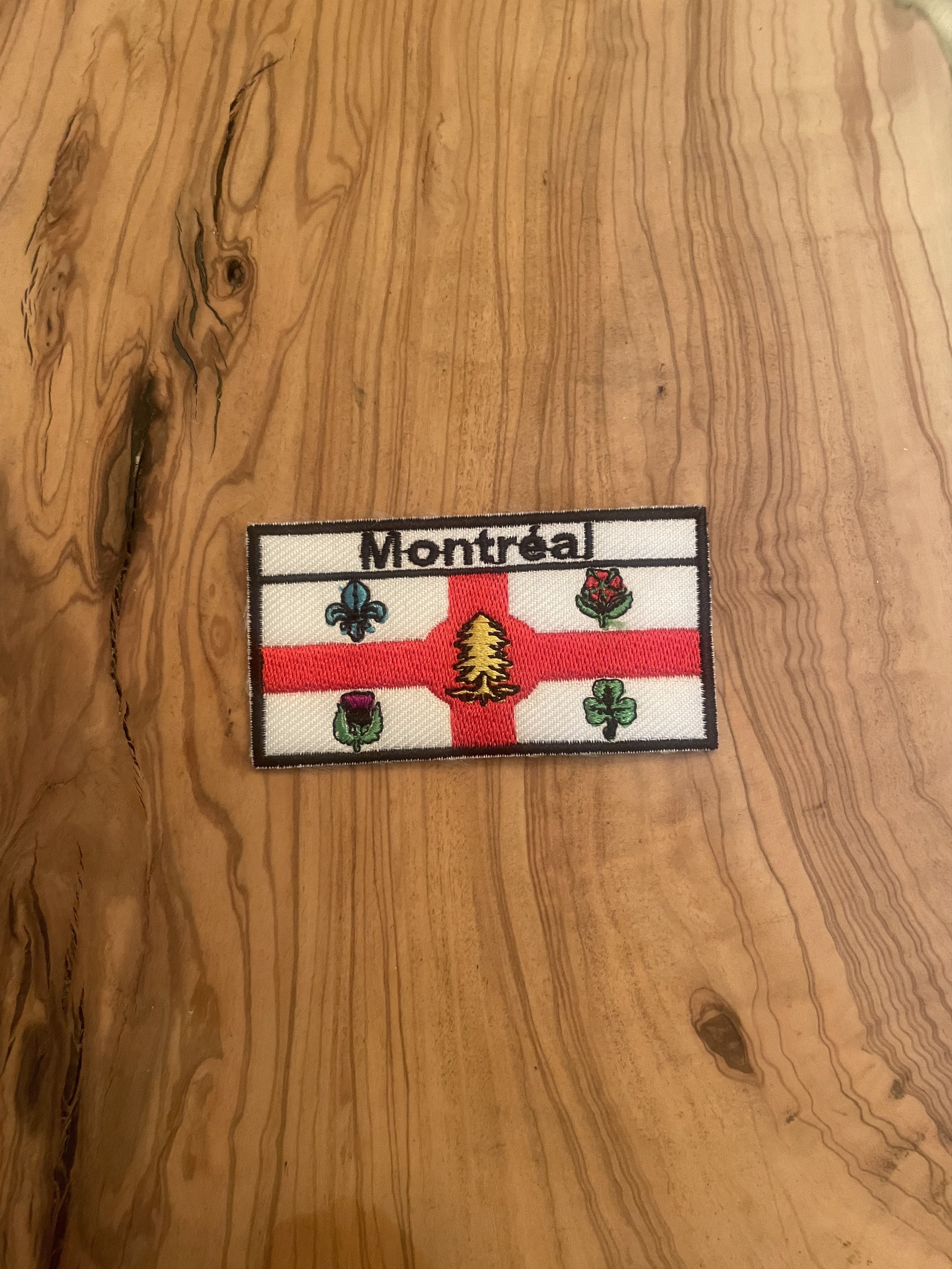 Other Vintage 90s LARGE MONTREAL FLAG Sew / Iron-On Patch Canadian Size ONE SIZE - 3 Thumbnail