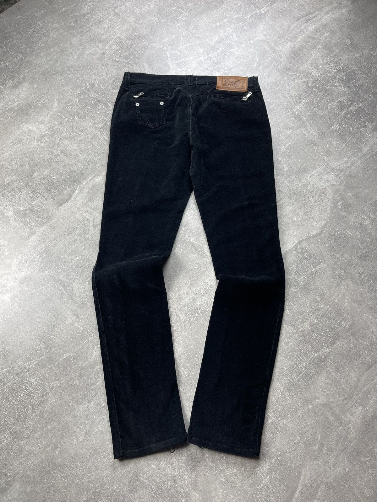 Dolce & Gabbana Dolce & Gabbana Balck Luxury Corduroy Zipper Pants Size 28" / US 6 / IT 42 - 2 Thumbnail