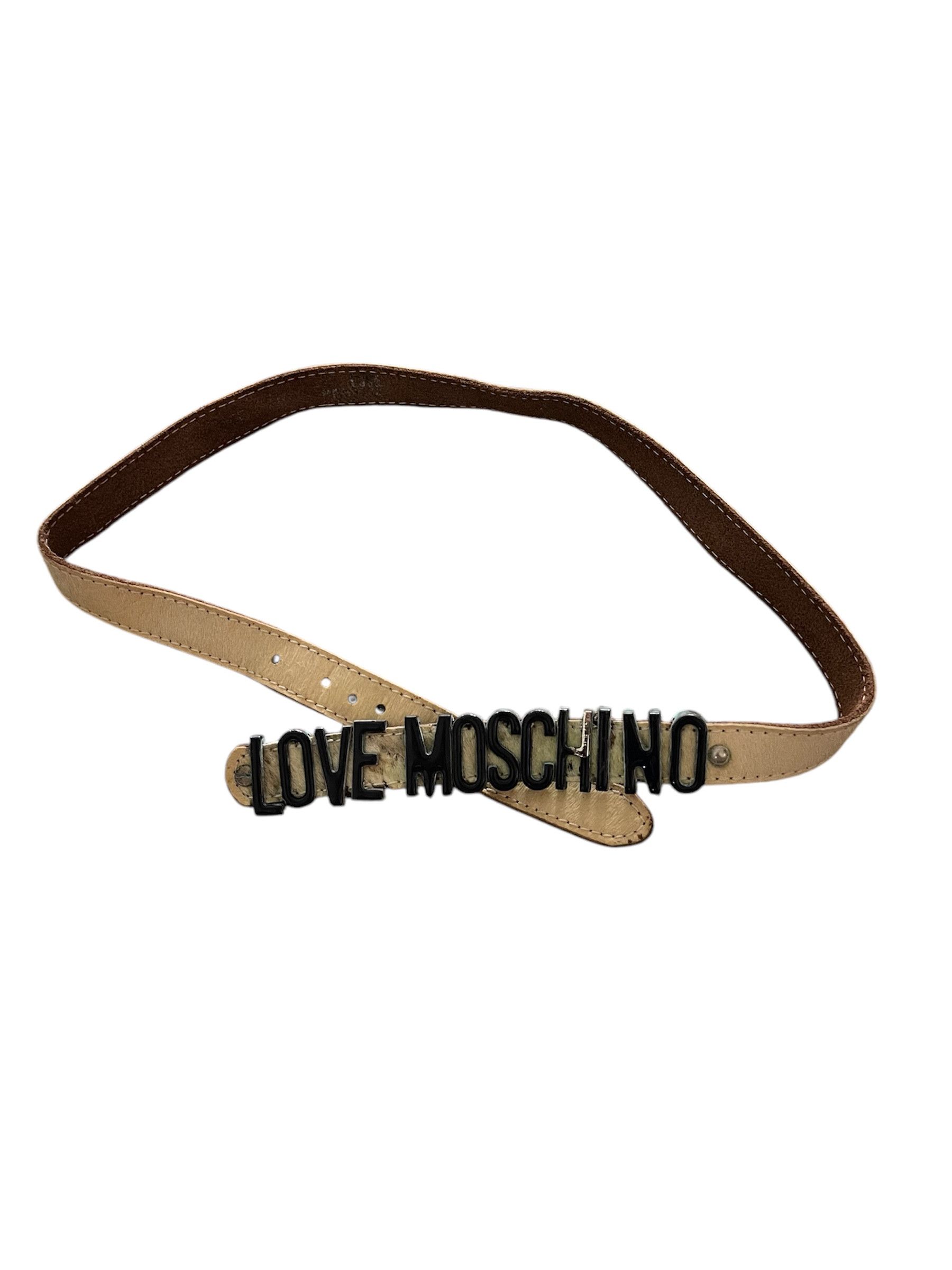 Vtg Love Moschino Leather Belt 37”5 Inches Long