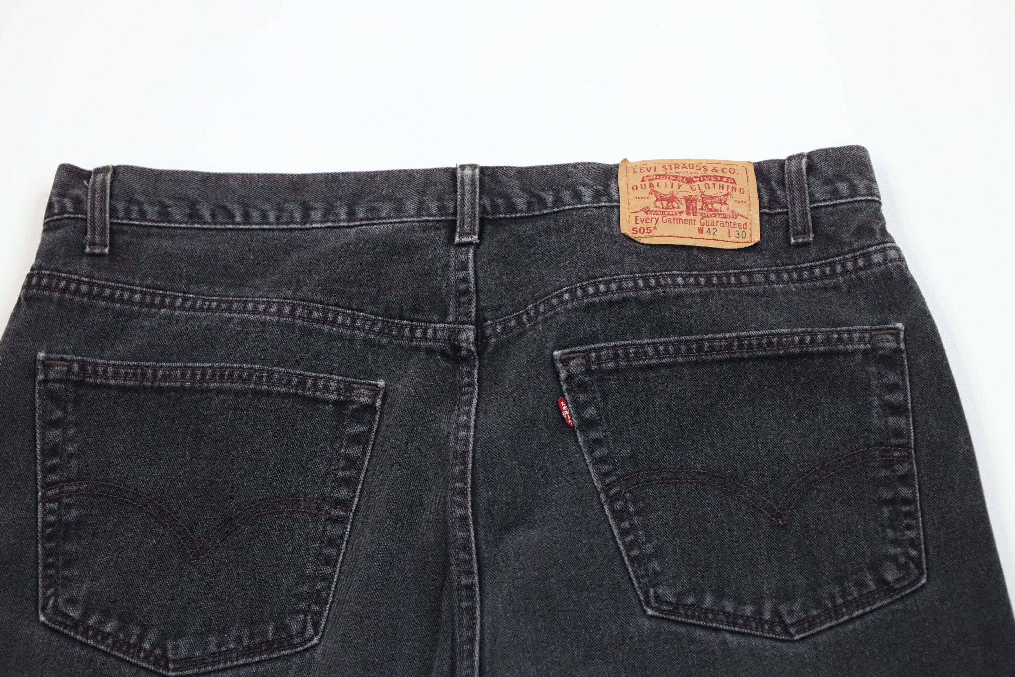 Levi's Vintage Y2K 2002 Levis 505 Straight Leg Jeans Black USA Size US 42 / EU 58 - 10 Thumbnail