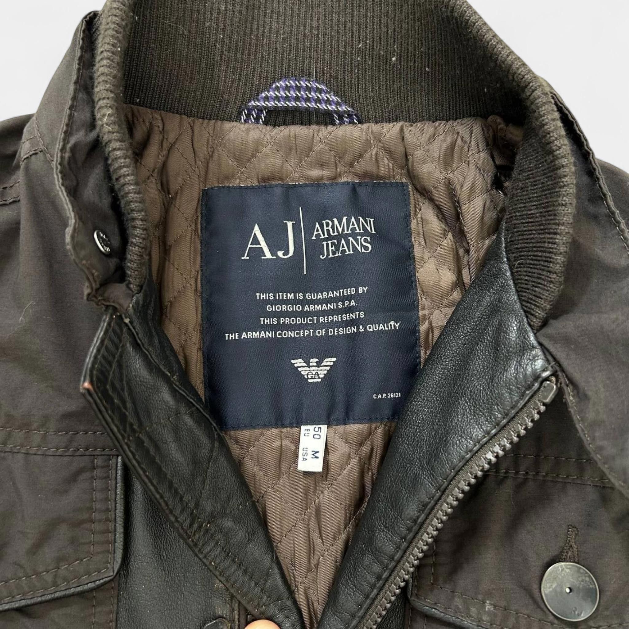 Armani Armani Jeans Leather Nylon Multipocket Cargo Jacket Size US M / EU 48-50 / 2 - 4 Thumbnail